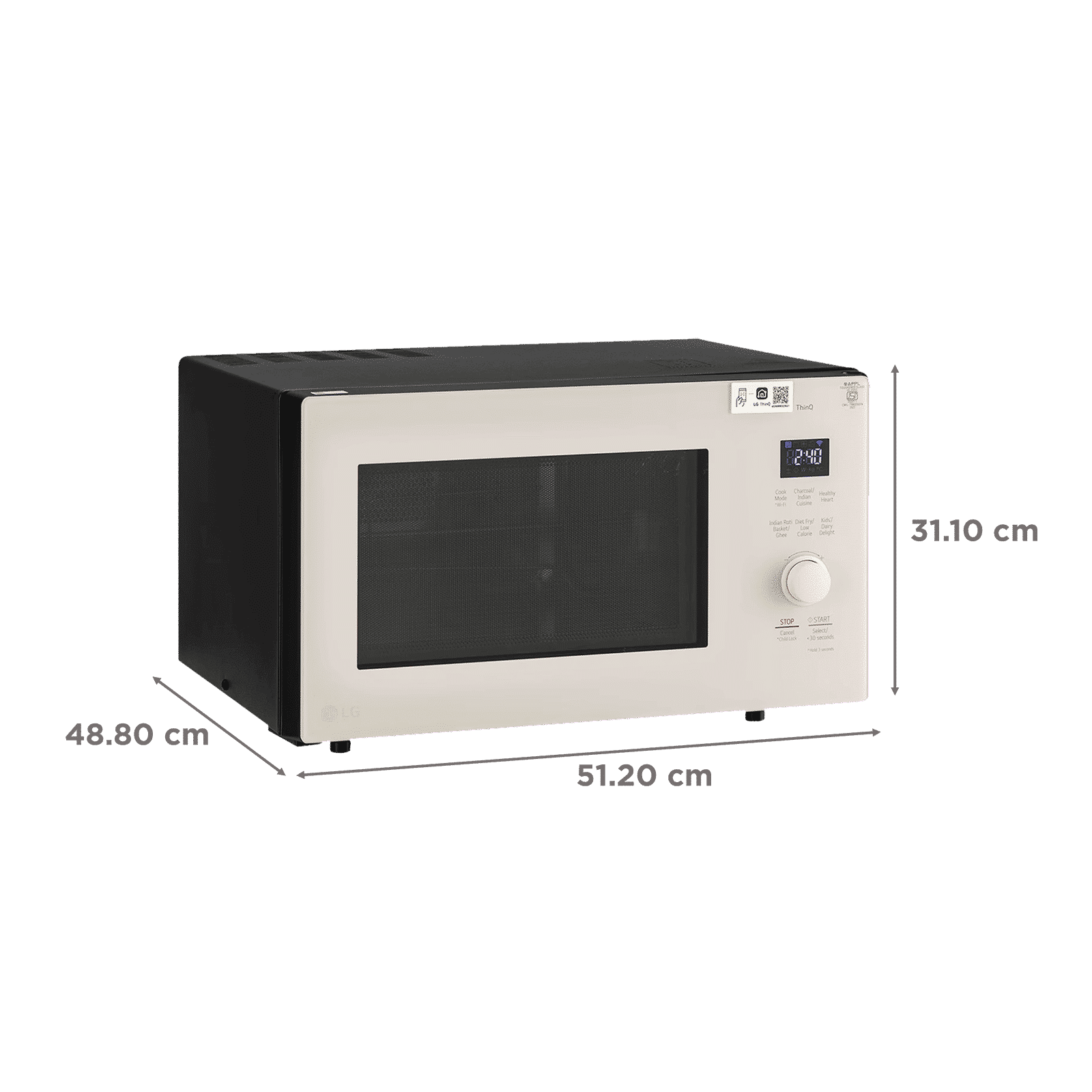 LG 28L Smart Charcoal Convection Microwave with Diet Fry Technology (MJEN286UBW, Beige & Black)_2
