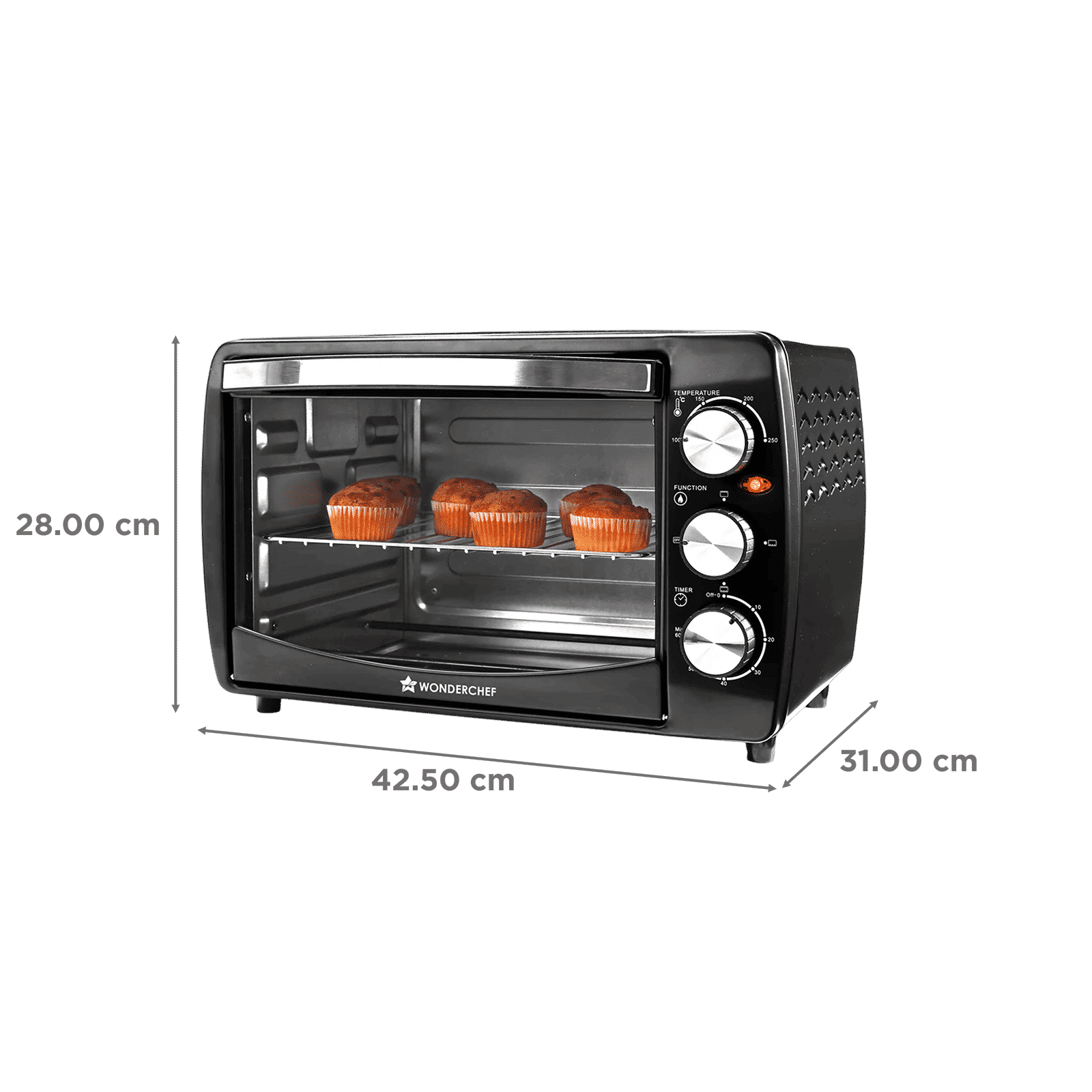WONDERCHEF 19L Oven Toaster Grill with Customised Time & Temperature Control (63155033, Black) WONDERCHEF 19L Oven Toaster Grill with Customised Time & Temperature Control (63155033, Black)_2