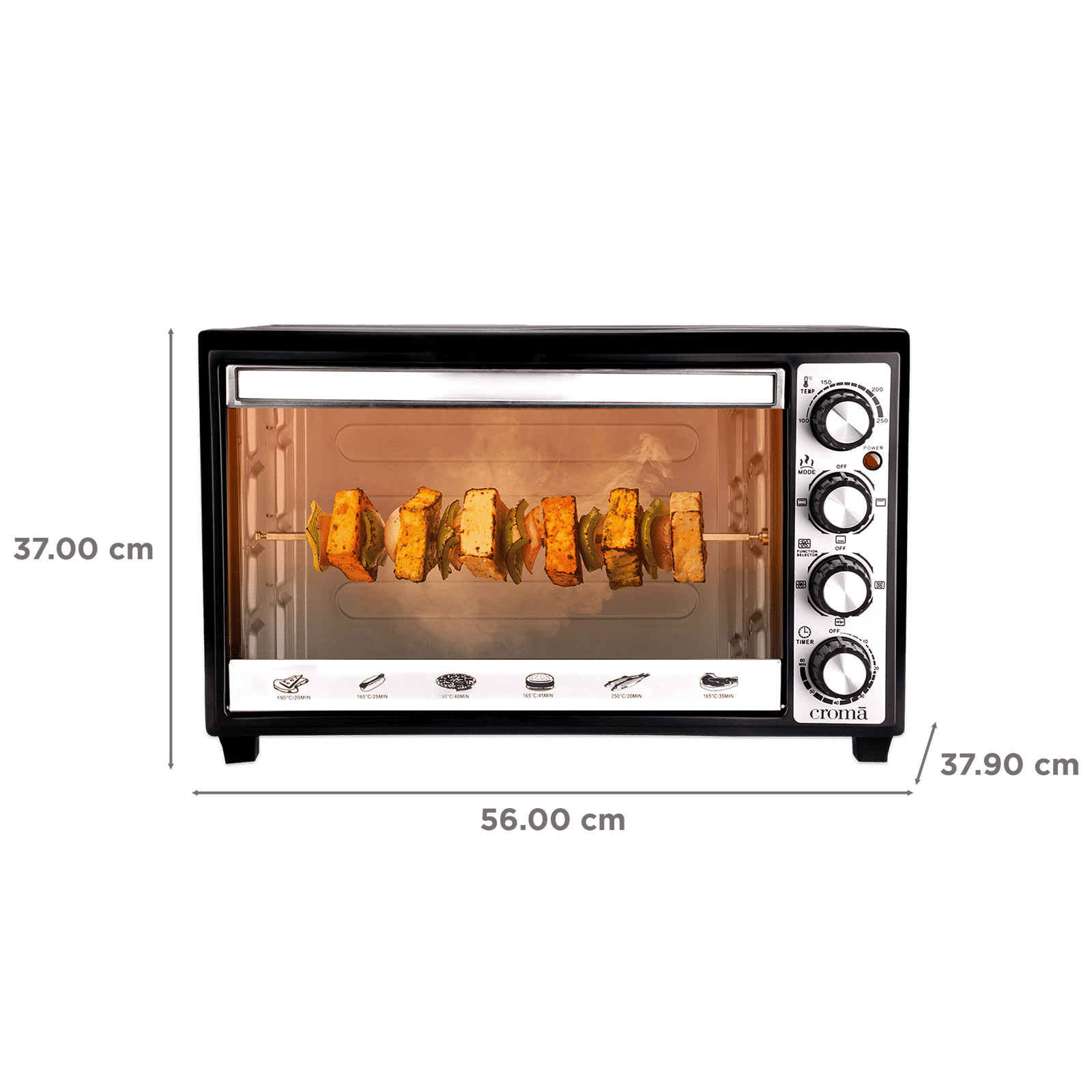 Croma 33L Oven Toaster Grill with Motorized Rotisserie (Black & Silver)_2