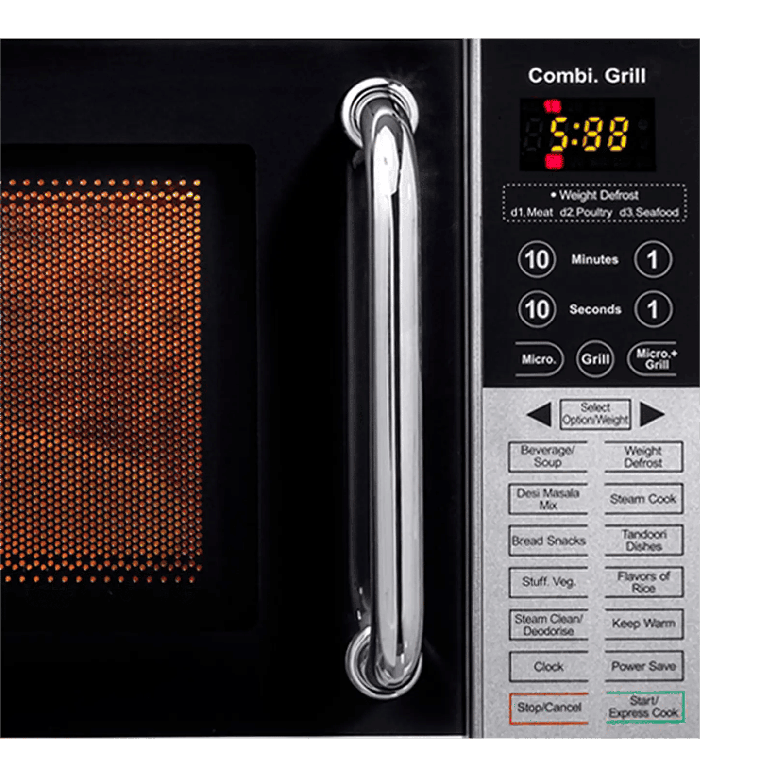 IFB 20L Grill Microwave Oven with 61 Autocook Menus (20PG4S, Metallic Silver)_4