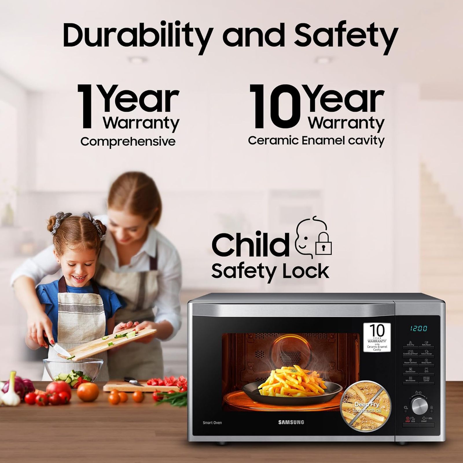SAMSUNG 32L Convection Microwave with SLIM FRY Technology (MC32A7035CT/TL, Transparent)_14