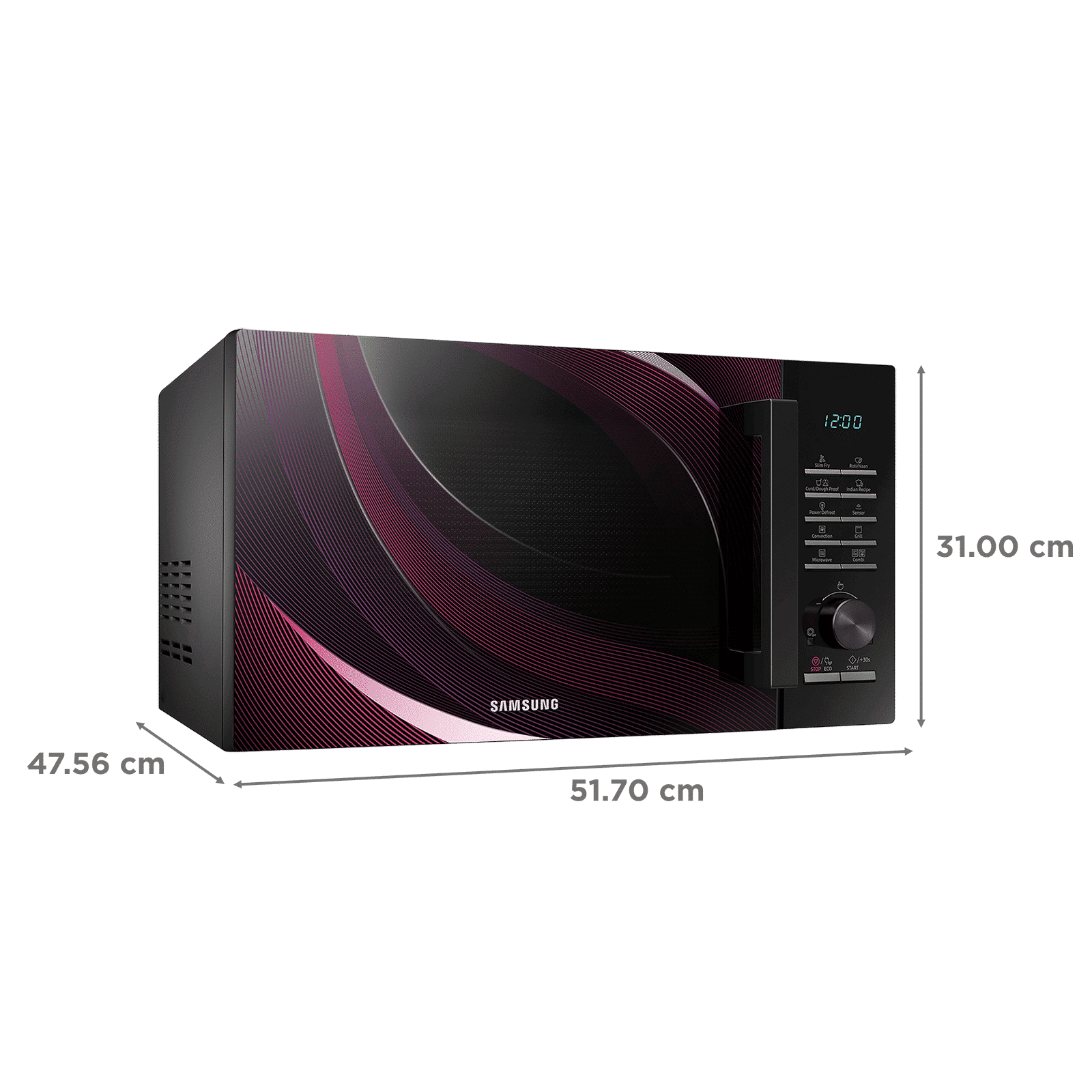 SAMSUNG 28L Convention Oven with SLIM FRY Technology (MC28A5145VR/TL, Black Rhythmic Twirl)_2