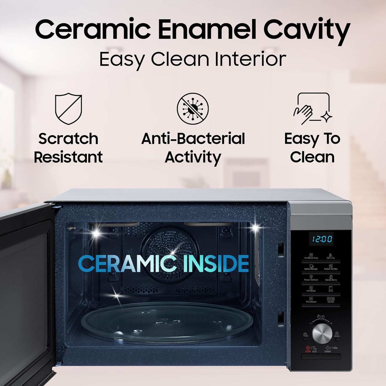 SAMSUNG 28L Convention Microwave with SLIM FRY Technology (MC28A6035QS/TL, Black)_12