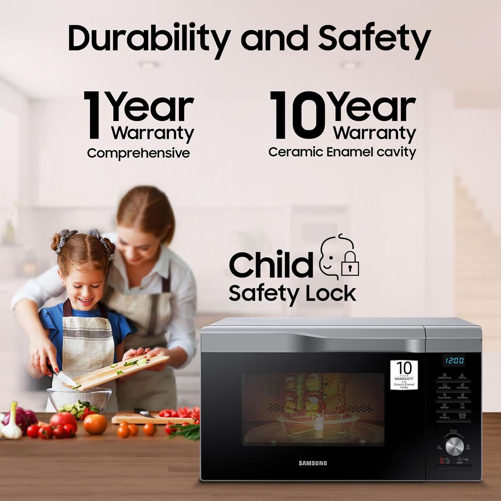 SAMSUNG 28L Convention Microwave with SLIM FRY Technology (MC28A6035QS/TL, Black)_15