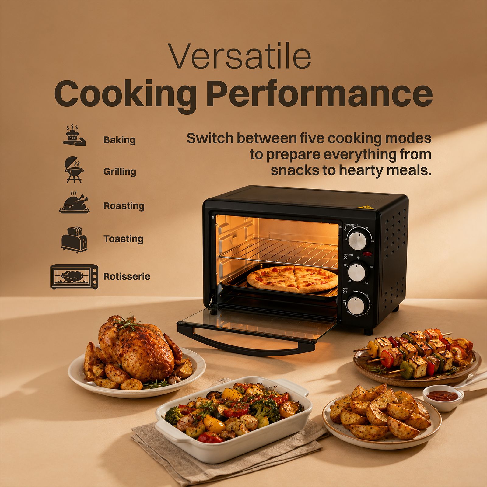 Croma 19L Oven Toaster Grill with Rotisserie (Black) Croma 19L Oven Toaster Grill with Rotisserie (Black)_5