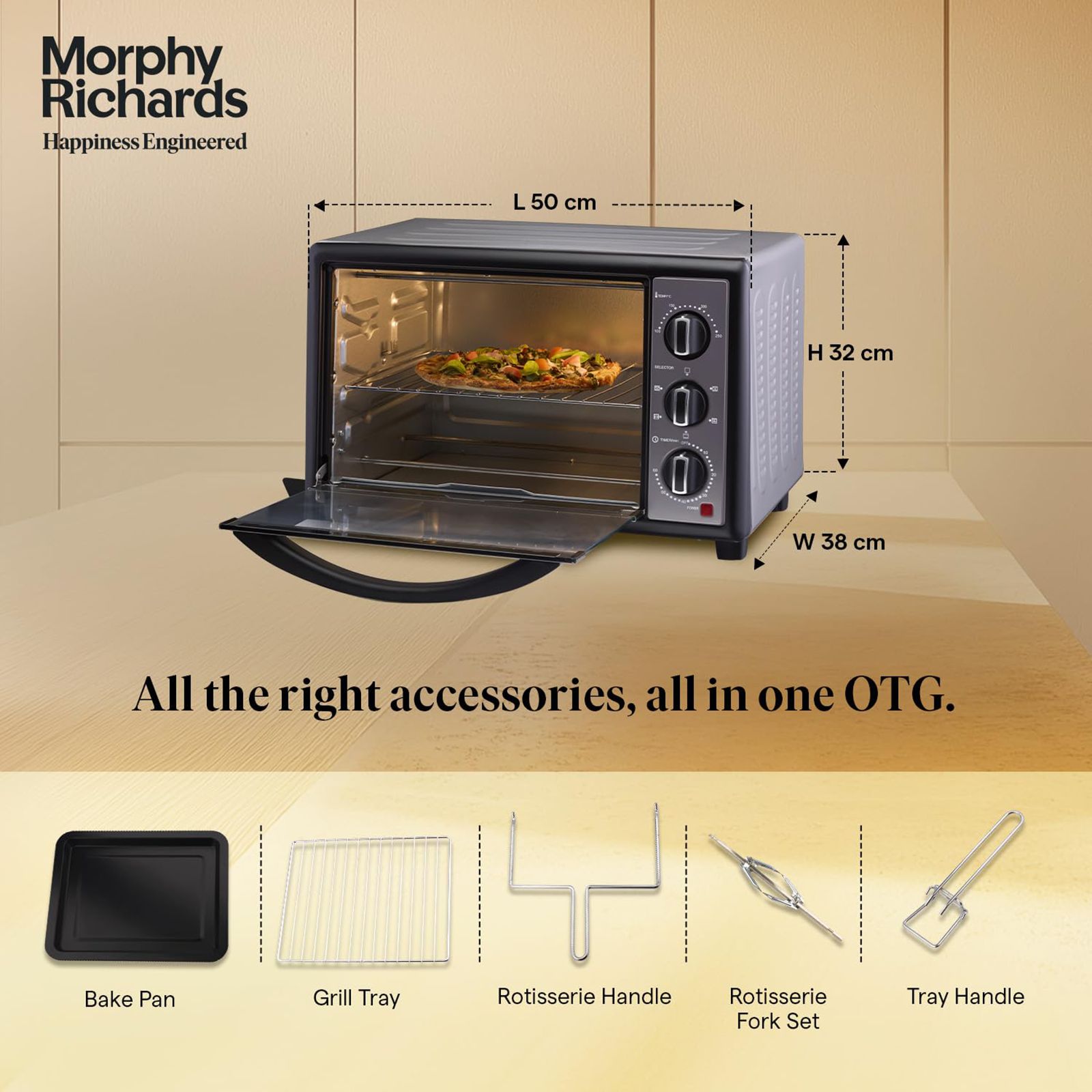 morphy richards 30 RC Manual Oven Toaster Grill with Motorised Rotisserie (Black)_6