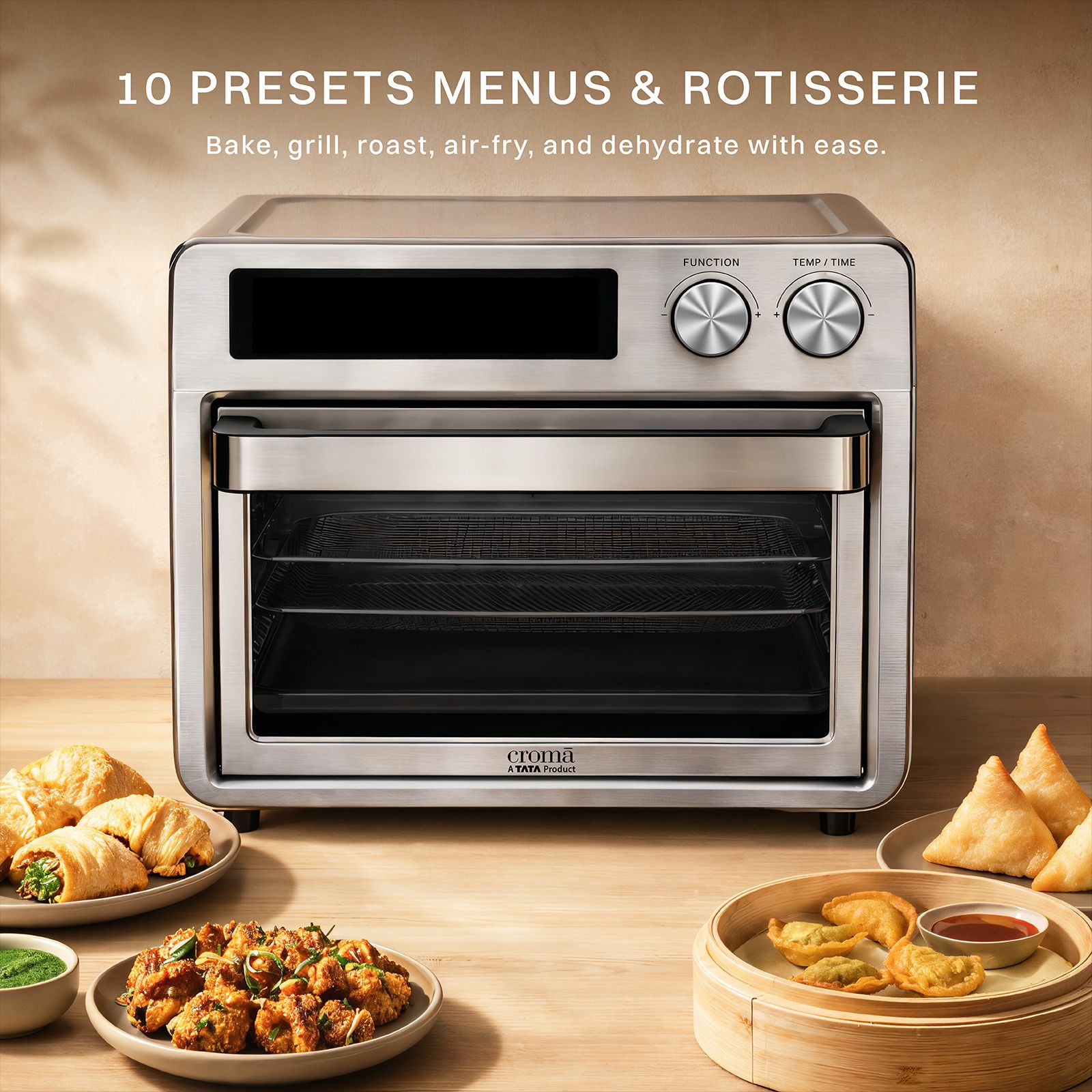 Croma AO6870 25L Air Fryer with 10 Preset Menus (CRSO25LOGA347570, Black)_7