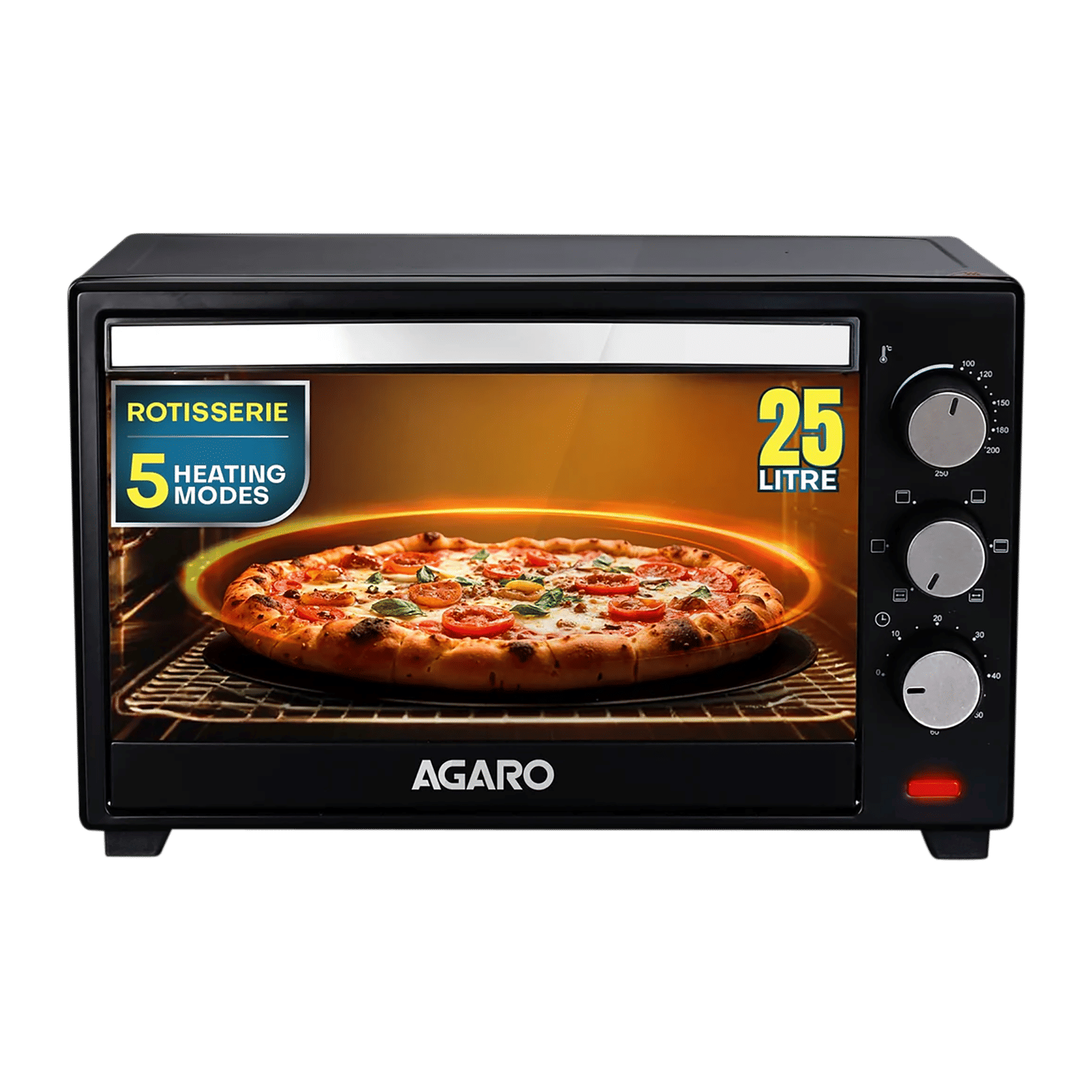 Agaro Marvel 25L Oven Toaster Grill with Motorised Rotisserie (Black) Agaro Marvel 25L Oven Toaster Grill with Motorised Rotisserie (Black)_1