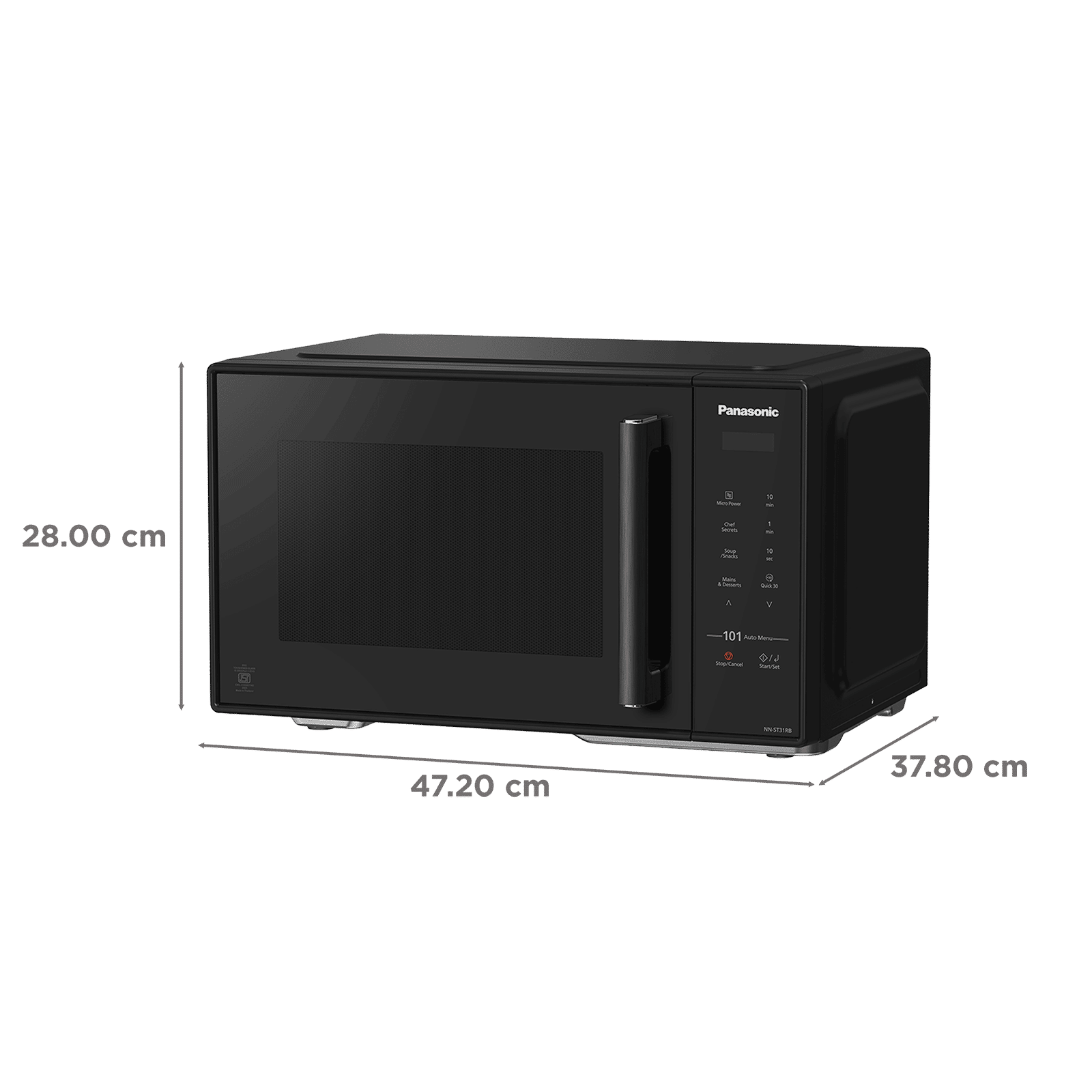 Panasonic 25L Solo Microwave with 101 Autocook Menus (NN-ST31RBFDG, Black)_2