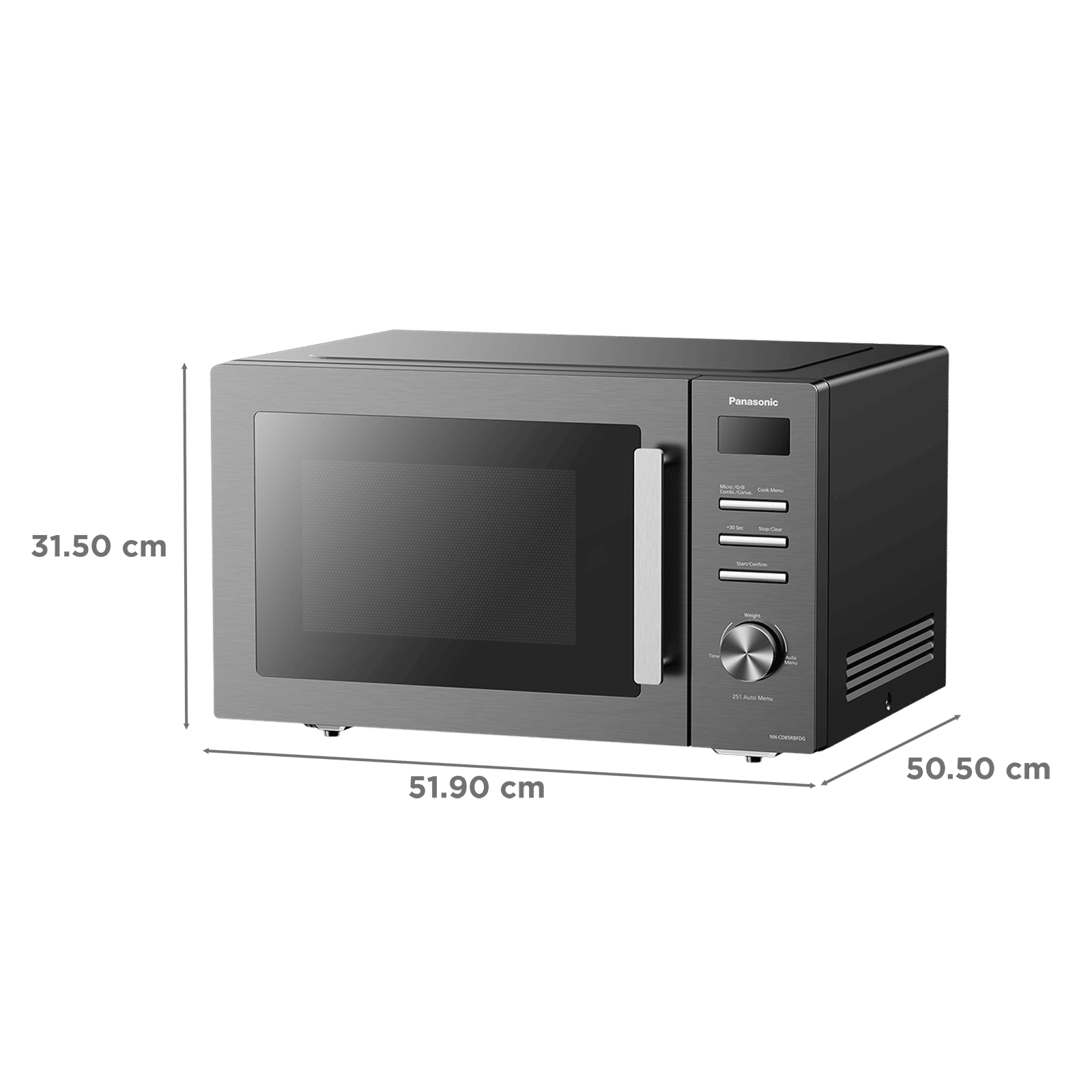Panasonic 32L Convection Microwave with 251 Autocook Menus (NN-CD85RBFDG, Steel Grey)_2