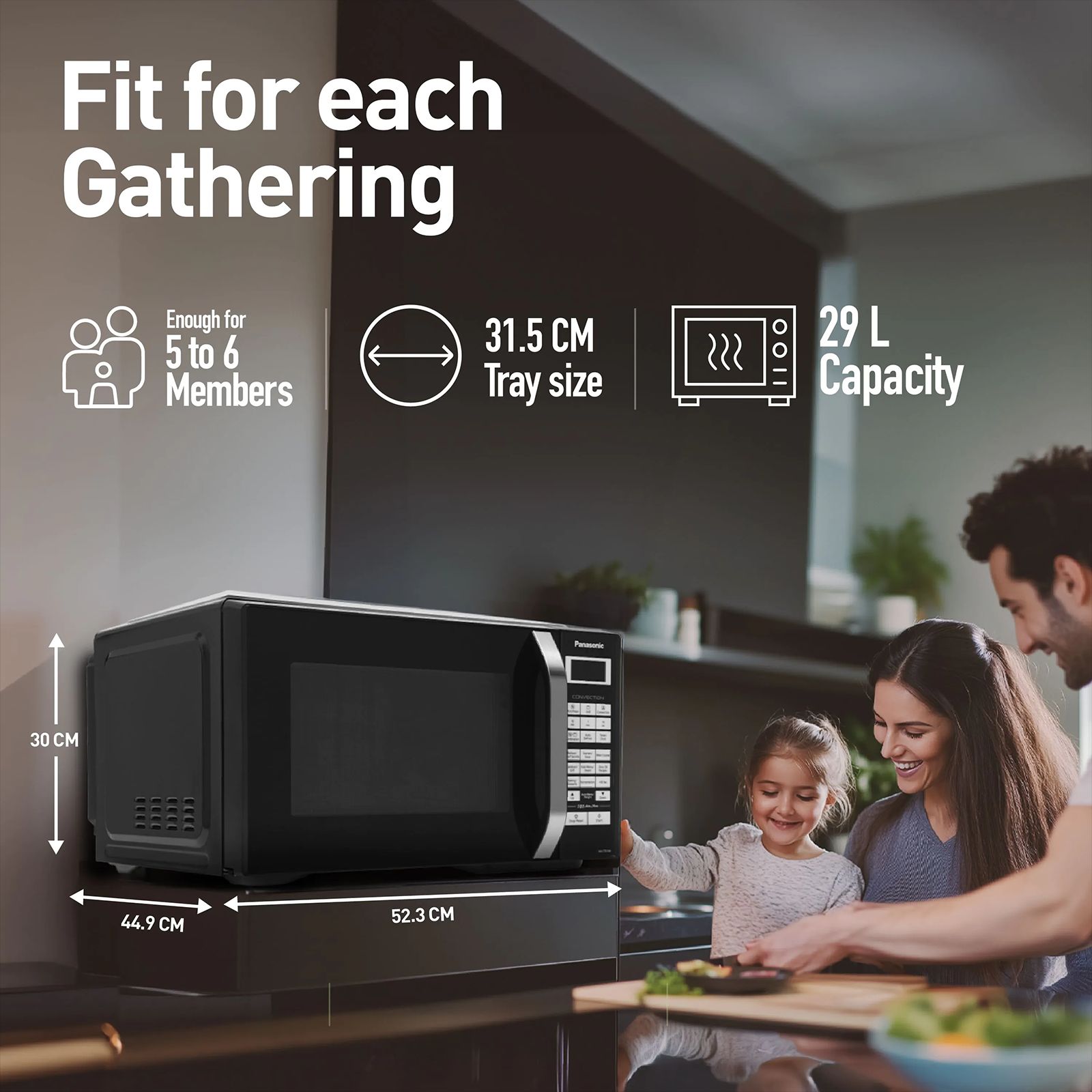 Panasonic 29L Convection Microwave with Dual Magic Grill (NN-CT614NBFG, Black)_3