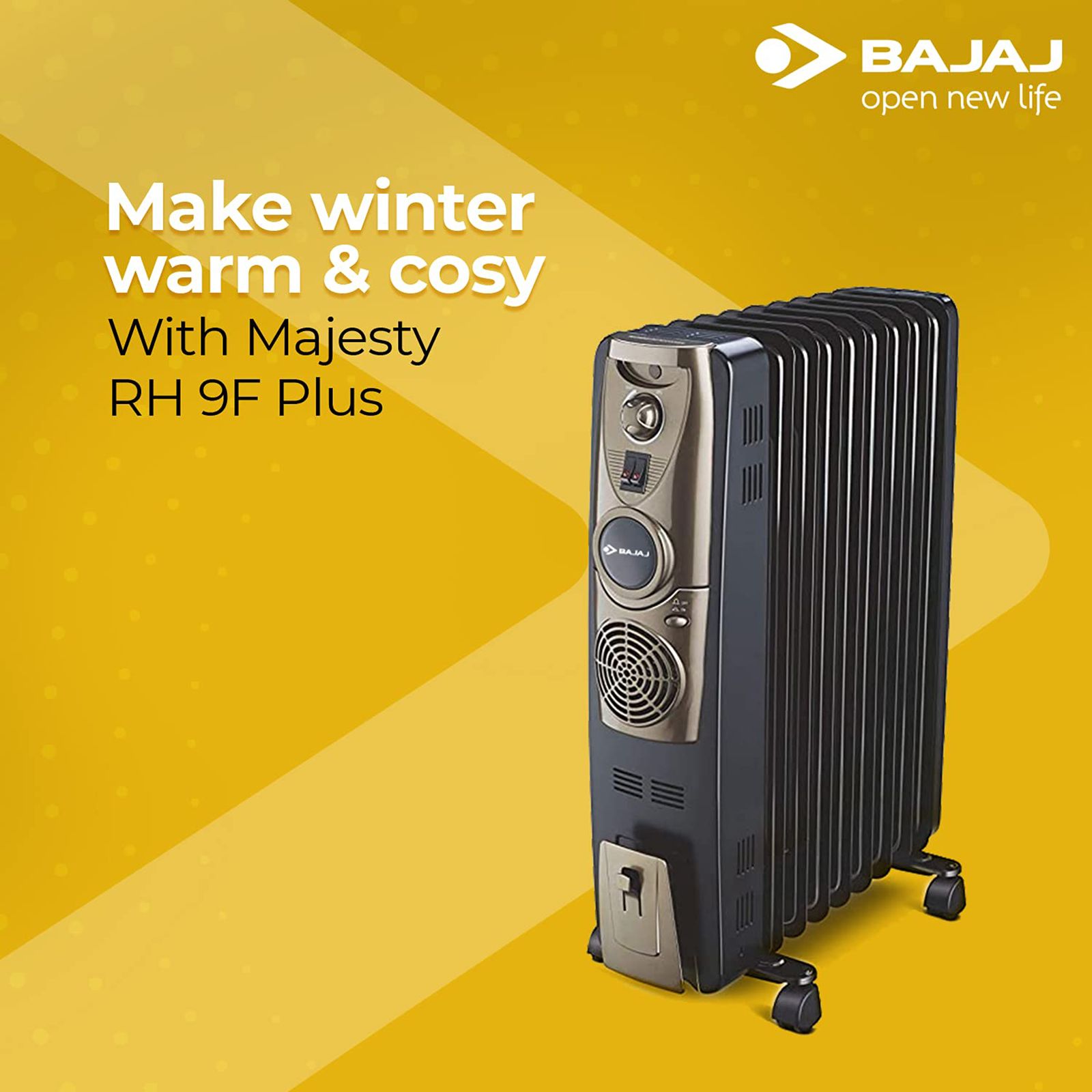 BAJAJ Majesty 2900 Watt Oil Filled Room Heater (RH 11F Plus, Black) BAJAJ Majesty 2900 Watt Oil Filled Room Heater (RH 11F Plus, Black)_7