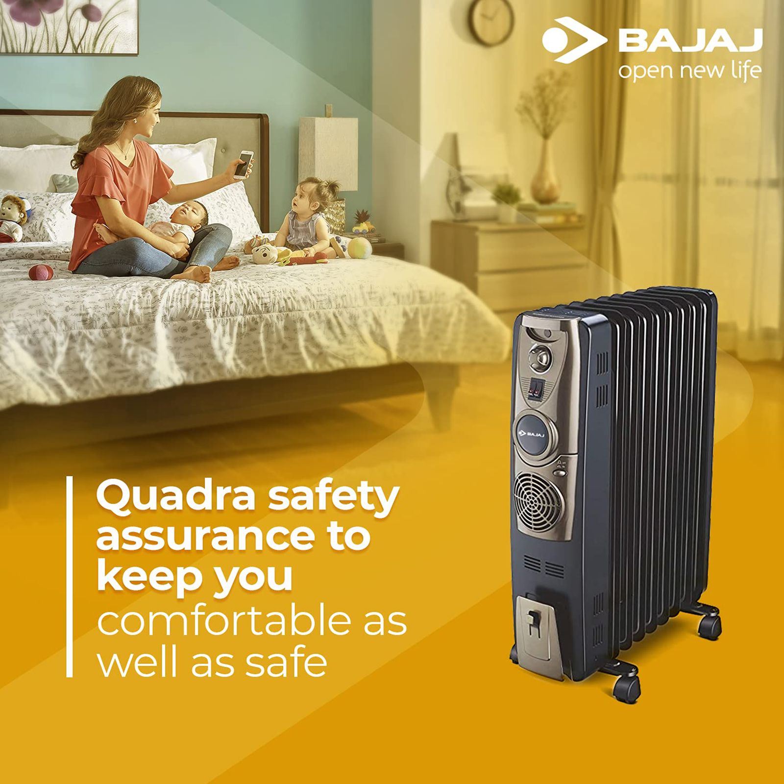 BAJAJ Majesty 2900 Watt Oil Filled Room Heater (RH 11F Plus, Black) BAJAJ Majesty 2900 Watt Oil Filled Room Heater (RH 11F Plus, Black)_5