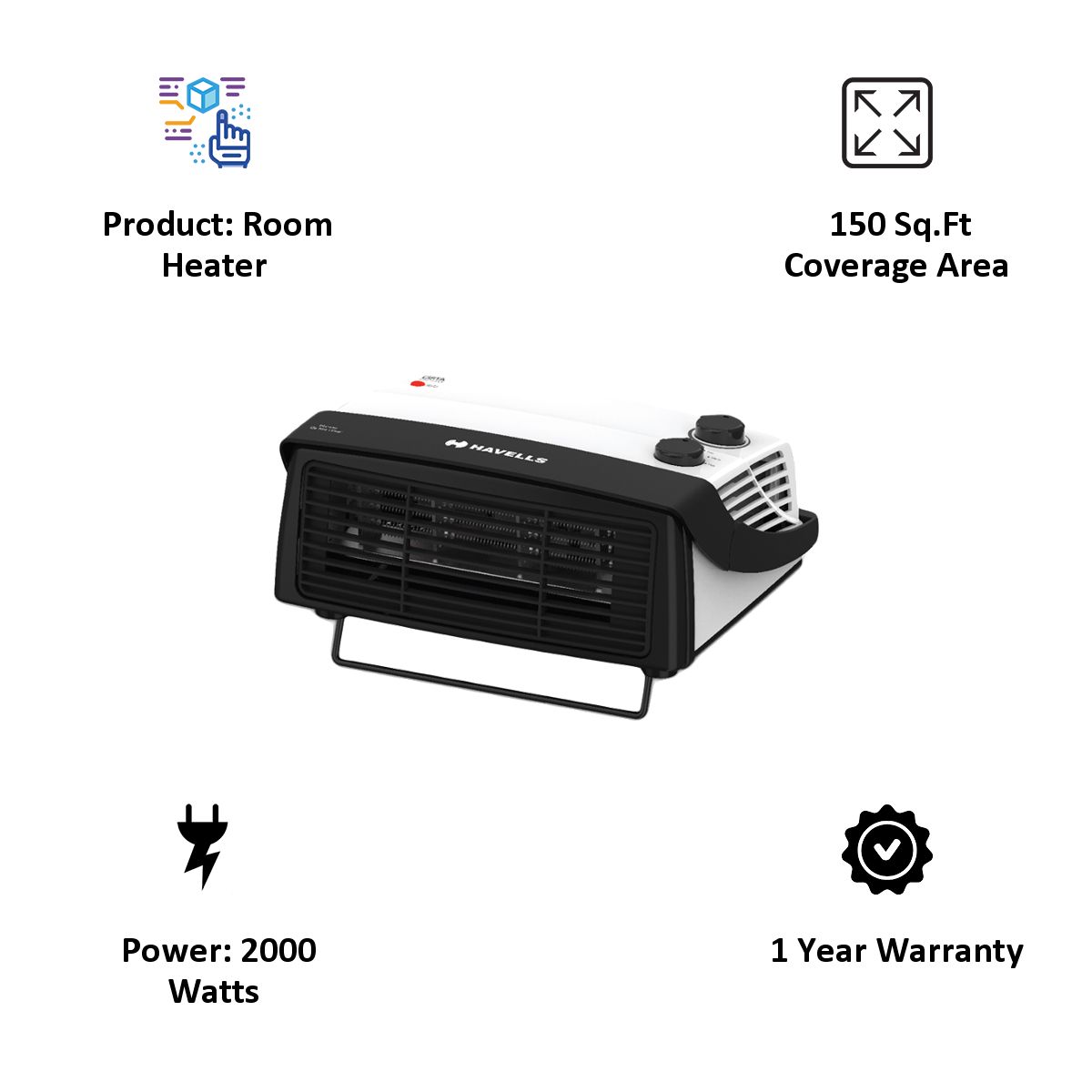 HAVELLS Cista 2000W Fan Room Heater with Faster Heating (Adjustable Height_4