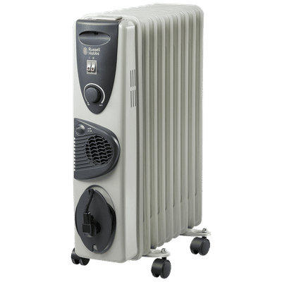 Russell Hobbs ROR09 2000W Oil Filled Radiator Room Heater with 9 Fins (Anti Tilt Protection