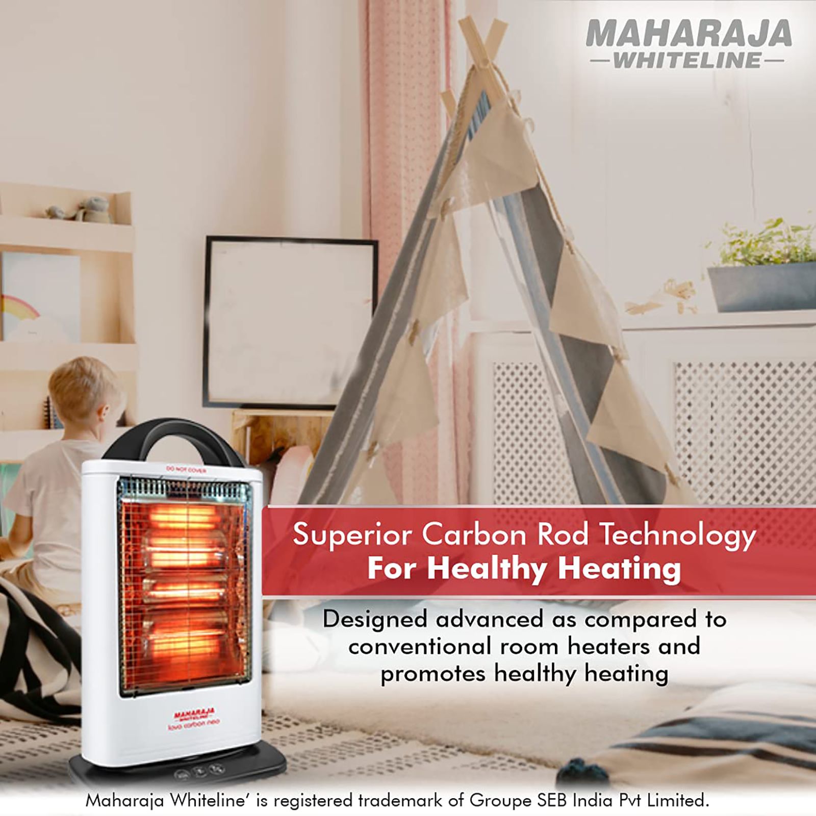 MAHARAJA WHITELINE Lava Carbon 1200 Watts Room Heater (Tip Over Safety Switch, 5200100983, White)_4