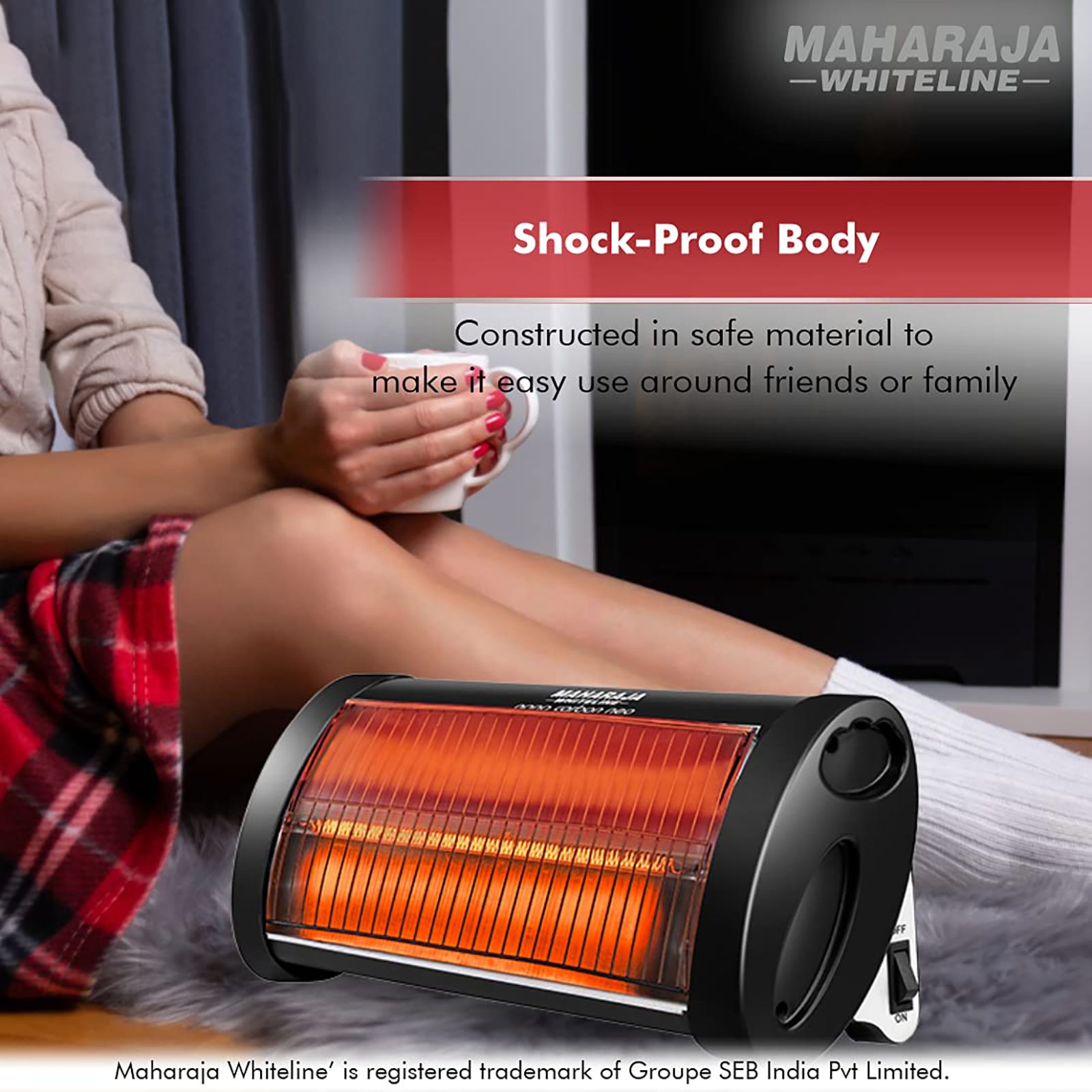 MAHARAJA WHITELINE Nano Carbon 500 Watts Carbon Room Heater (Low Glare Technology, Black)_8