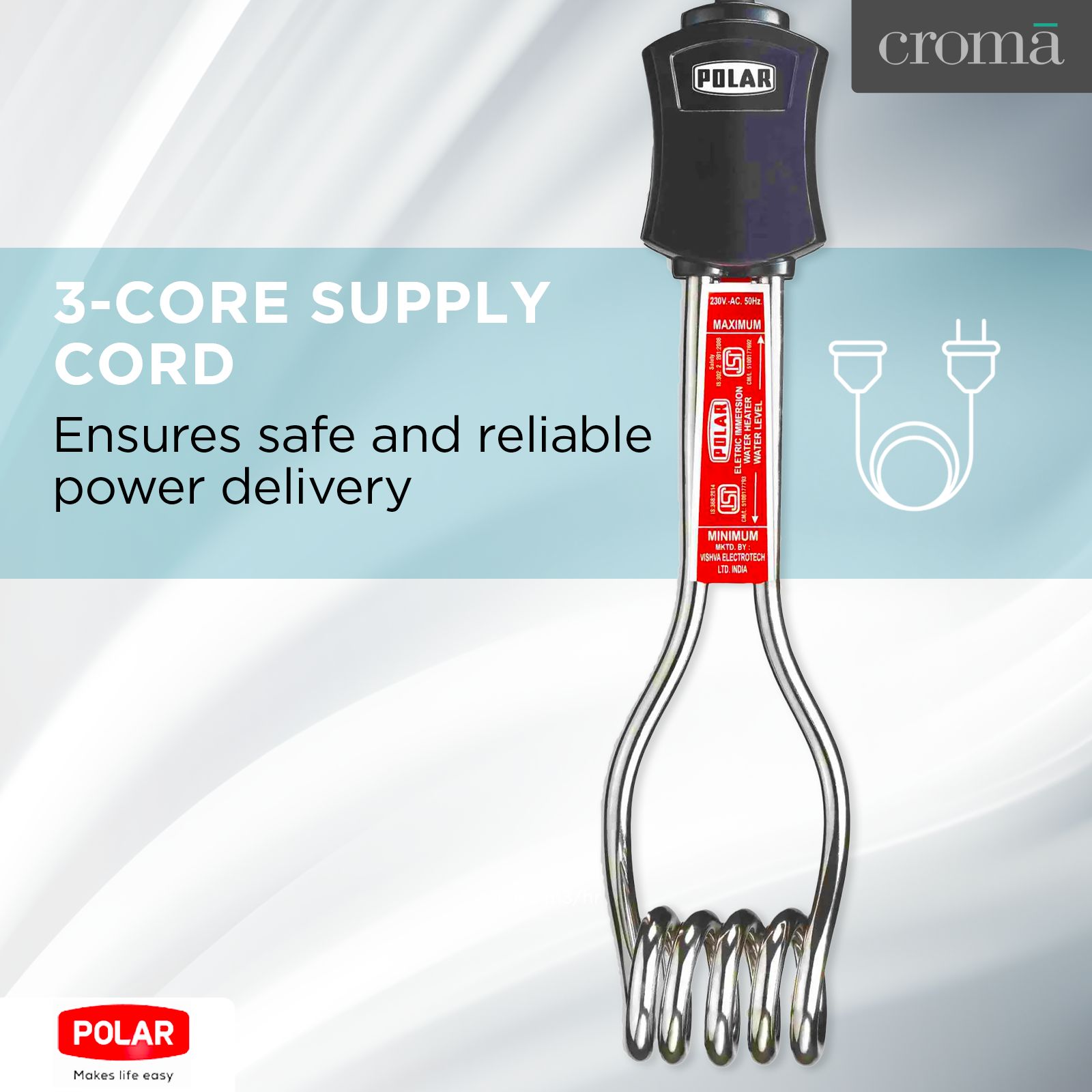 POLAR 1000W Immersion Rod with Magnesium Oxide (ISI Marked, Black) POLAR 1000W Immersion Rod with Magnesium Oxide (ISI Marked, Black)_5