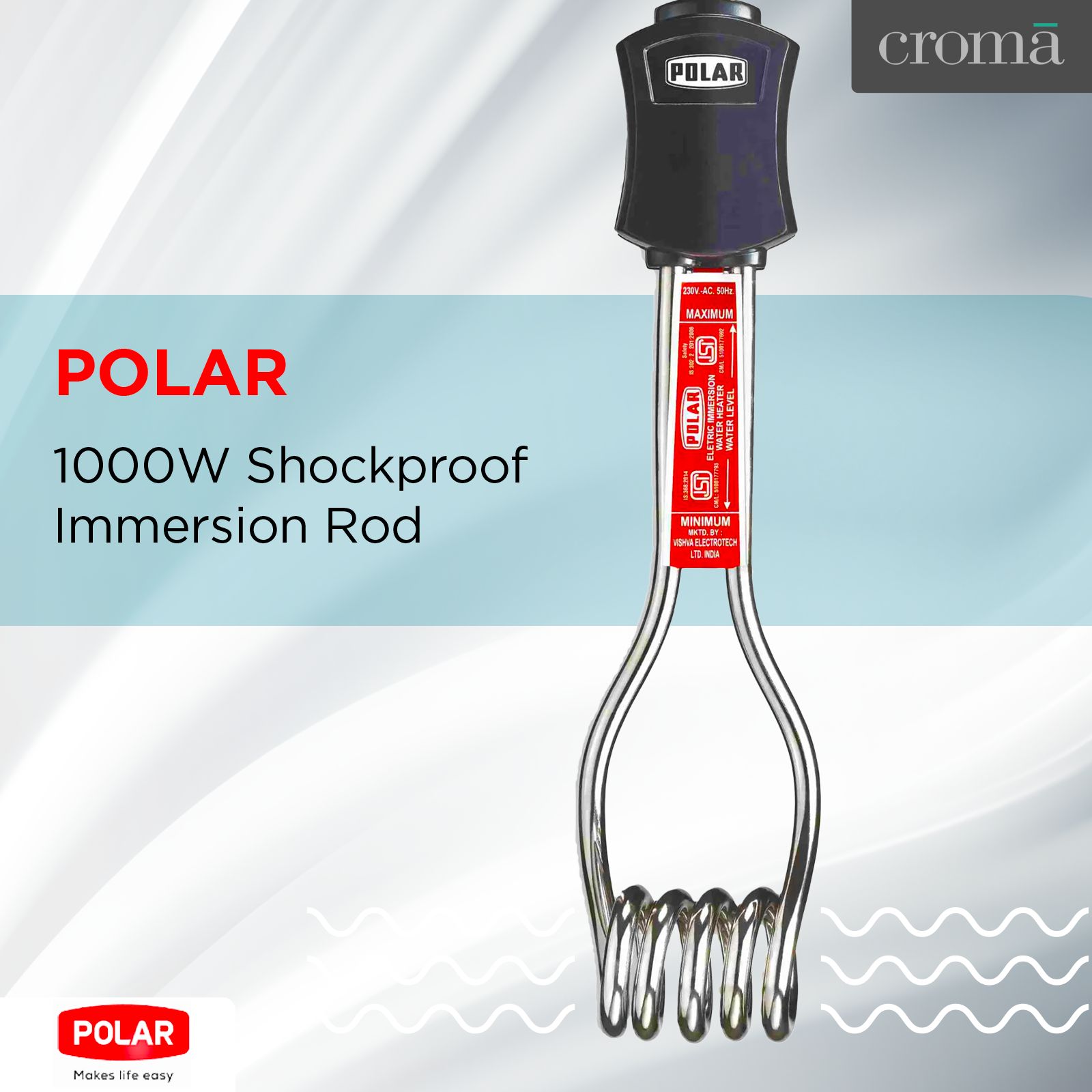 POLAR 1000W Immersion Rod with Magnesium Oxide (ISI Marked, Black) POLAR 1000W Immersion Rod with Magnesium Oxide (ISI Marked, Black)_2