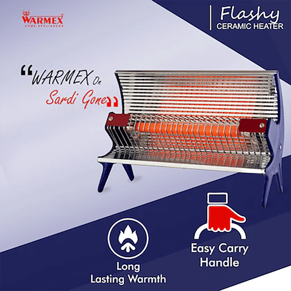 WARMEX Flashy 1000 Watts Ceramic Radiant Room Heater (Nickel Chrome Plated Reflector, Blue) WARMEX Flashy 1000 Watts Ceramic Radiant Room Heater (Nickel Chrome Plated Reflector, Blue)_4