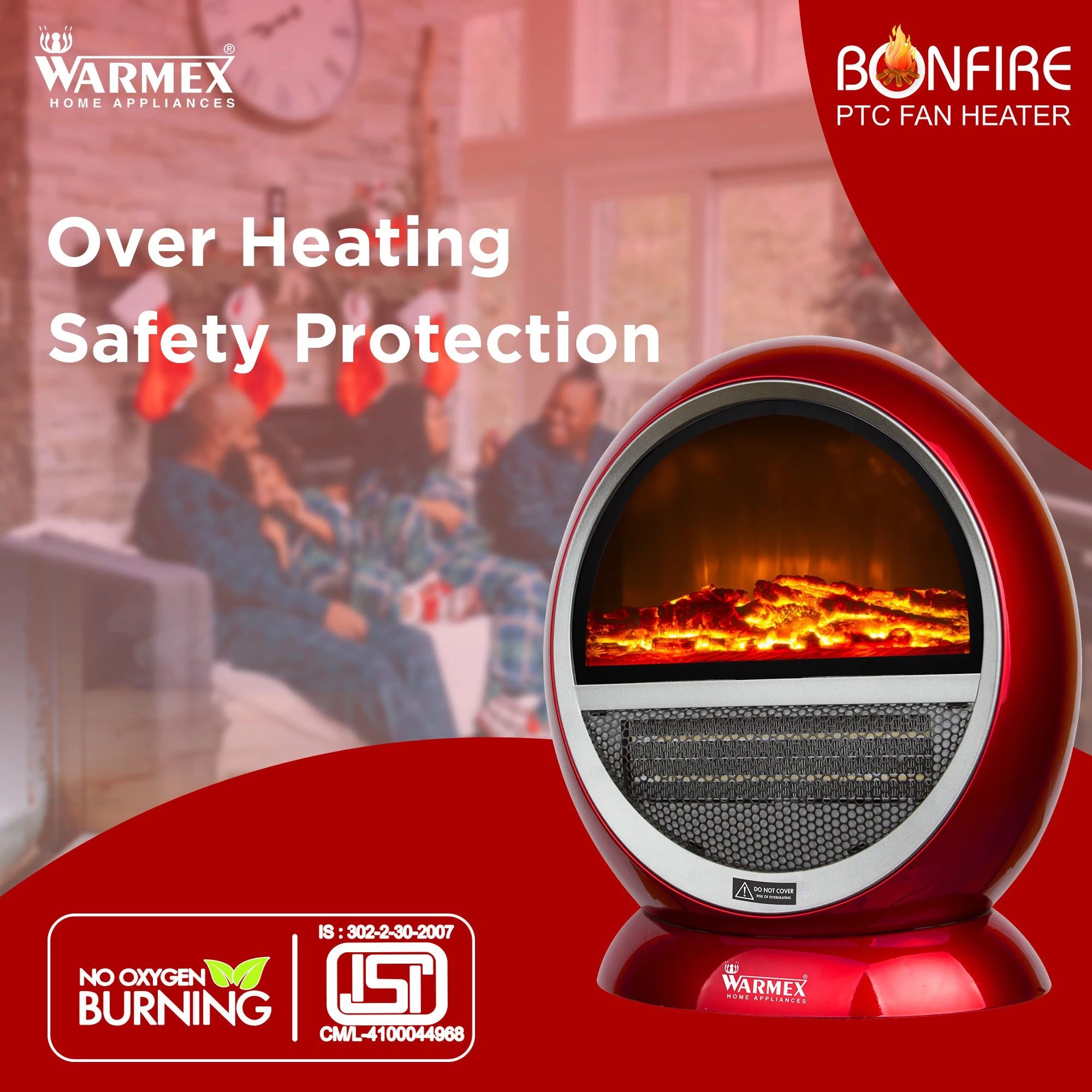 WARMEX Bonfire 1500 Watts PTC Ceramic Fan Room Heater (Over Heat Protection, Red) WARMEX Bonfire 1500 Watts PTC Ceramic Fan Room Heater (Over Heat Protection, Red)_4