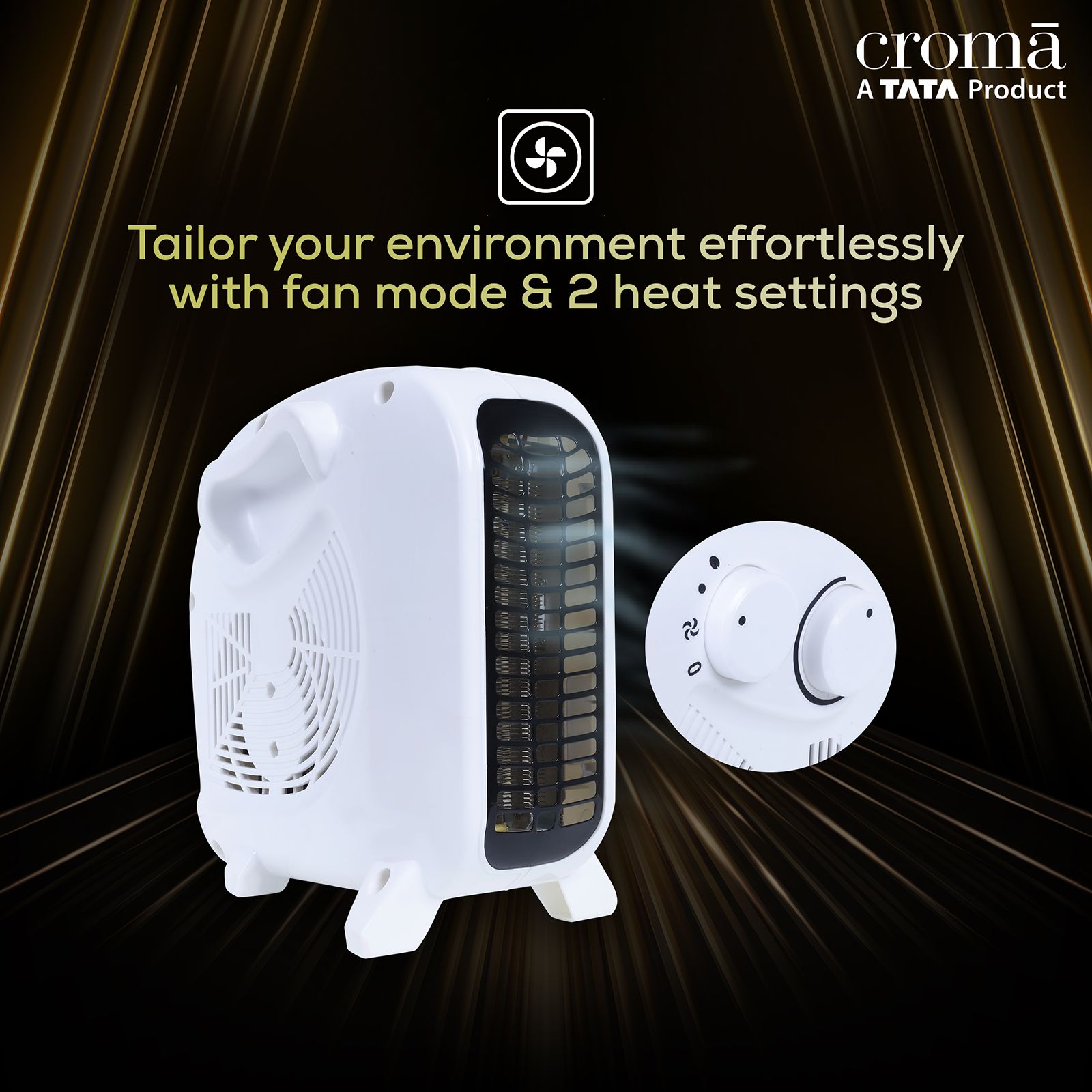 Croma 1400W Fan Room Heater with Adjustable Thermostat (Noiseless Operation_11