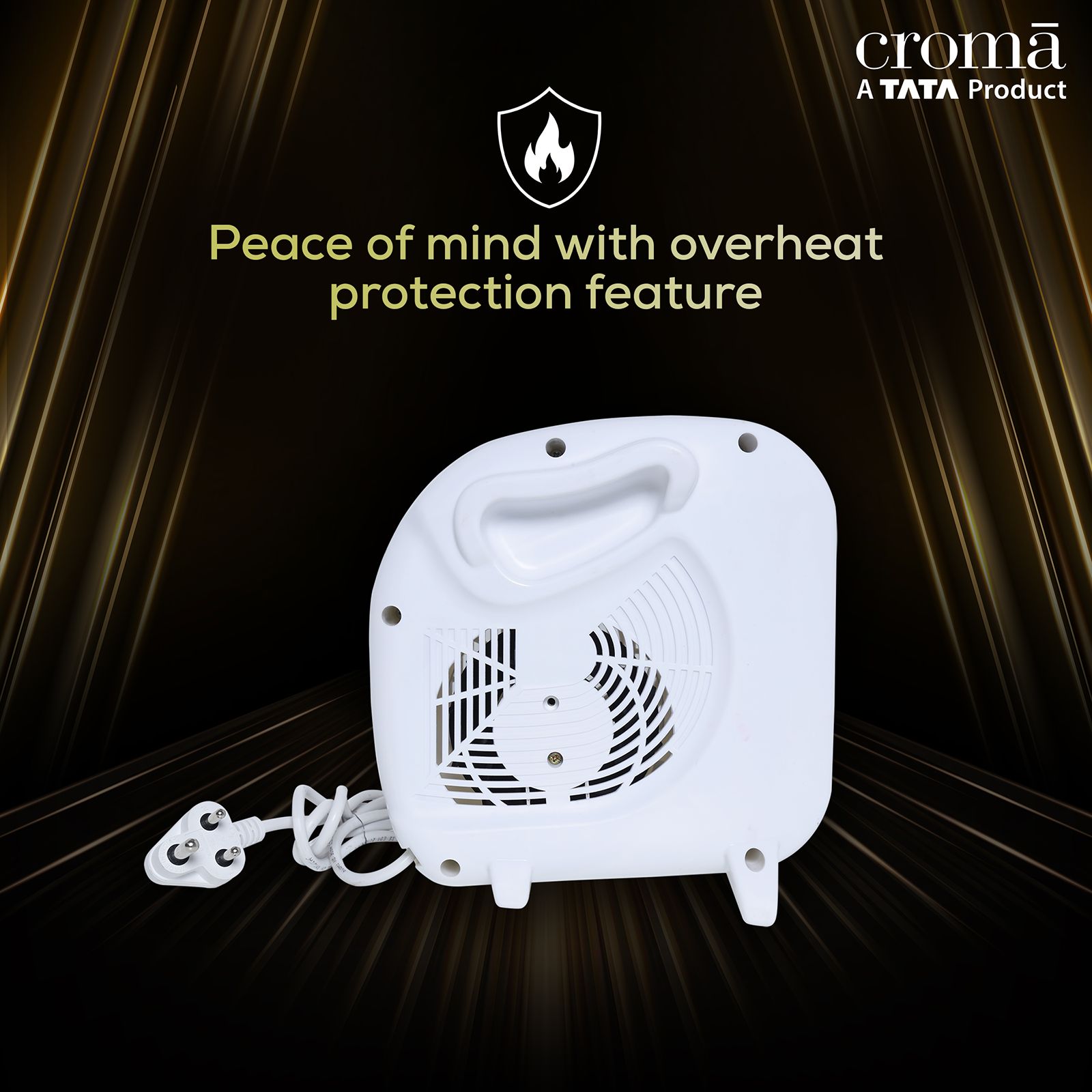 Croma 1400W Fan Room Heater with Adjustable Thermostat (Noiseless Operation_12