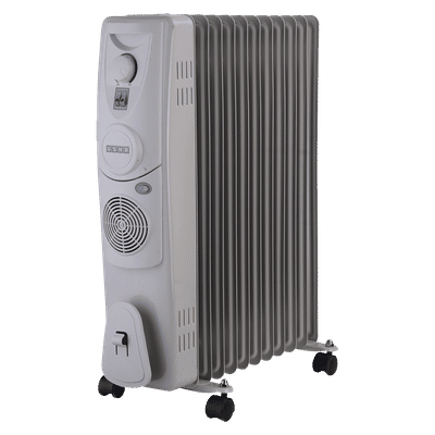 USHA 4211 F 2500W PTC Oil Filled Radiator Room Heater with IP23 Protection (Adjustable Thermostat