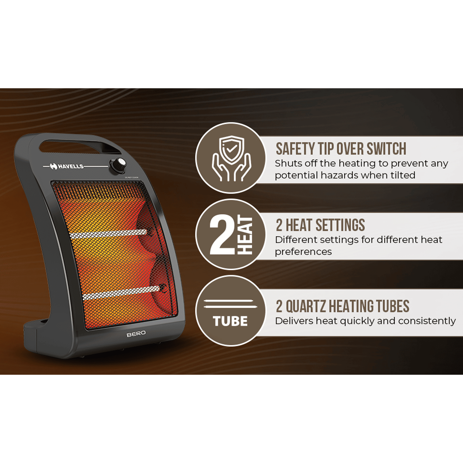 HAVELLS Bero Quartz 800W Quartz Room Heater with Rust Free Stainless Steel Reflector (Tip Over Switch for Safety_7