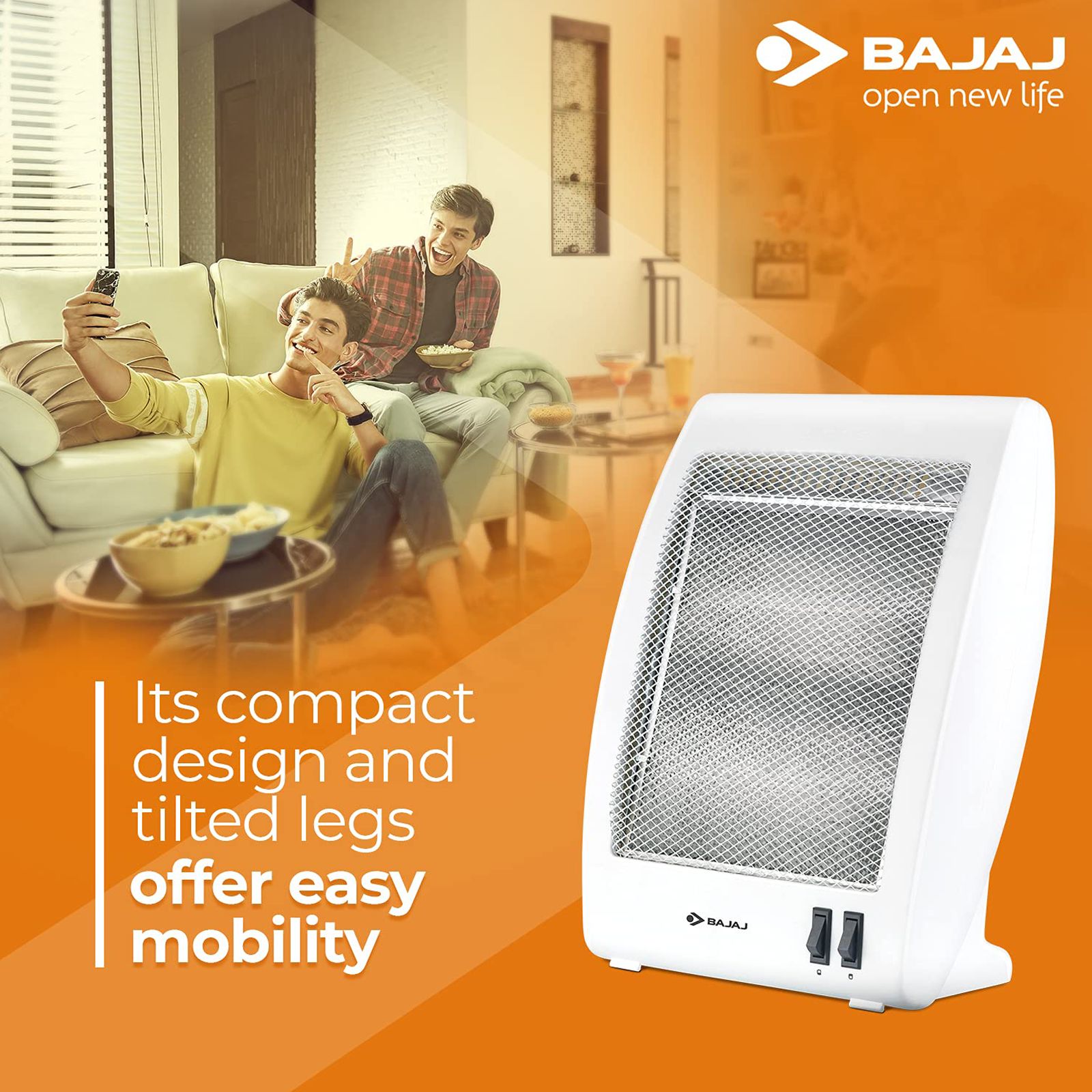 BAJAJ RHX-2 800W Halogen Room Heater with Noiseless Operation (Neat Clean Operation_4