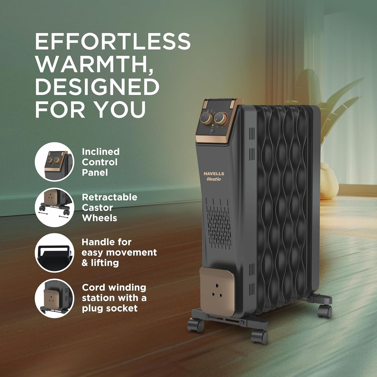 HAVELLS Hestio 2900W PTC Oil Filled Radiator Room Heater with 11 Wave Fins (Thermostatic Heat Control HAVELLS Hestio 2900W PTC Oil Filled Radiator Room Heater with 11 Wave Fins (Thermostatic Heat Control_4