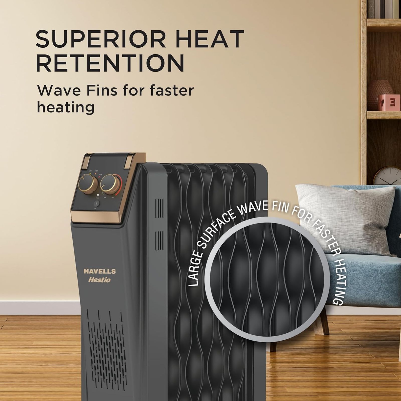 HAVELLS Hestio 2900W PTC Oil Filled Radiator Room Heater with 15 Wave Fins (Thermostatic Heat Control_8