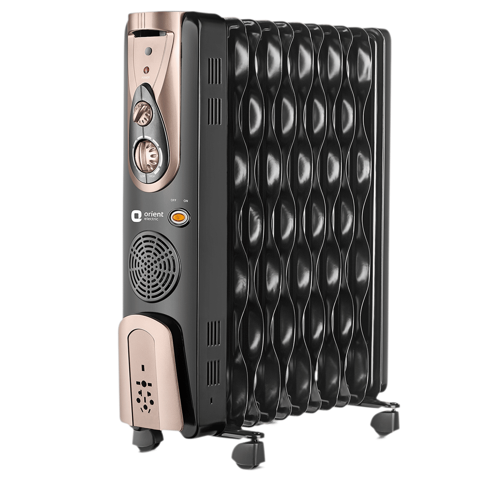 Orient Comforter Collection 2900W Oil Filled Room Heater with 11 Fins (Triple Overheat Protection, Black & Gold)_1