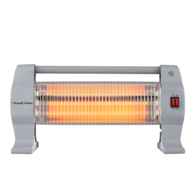 Russell Hobbs HeatLine 1200W Quartz Room Heater with 3 Heating Modes (Triple Quartz Tubes, Grey)