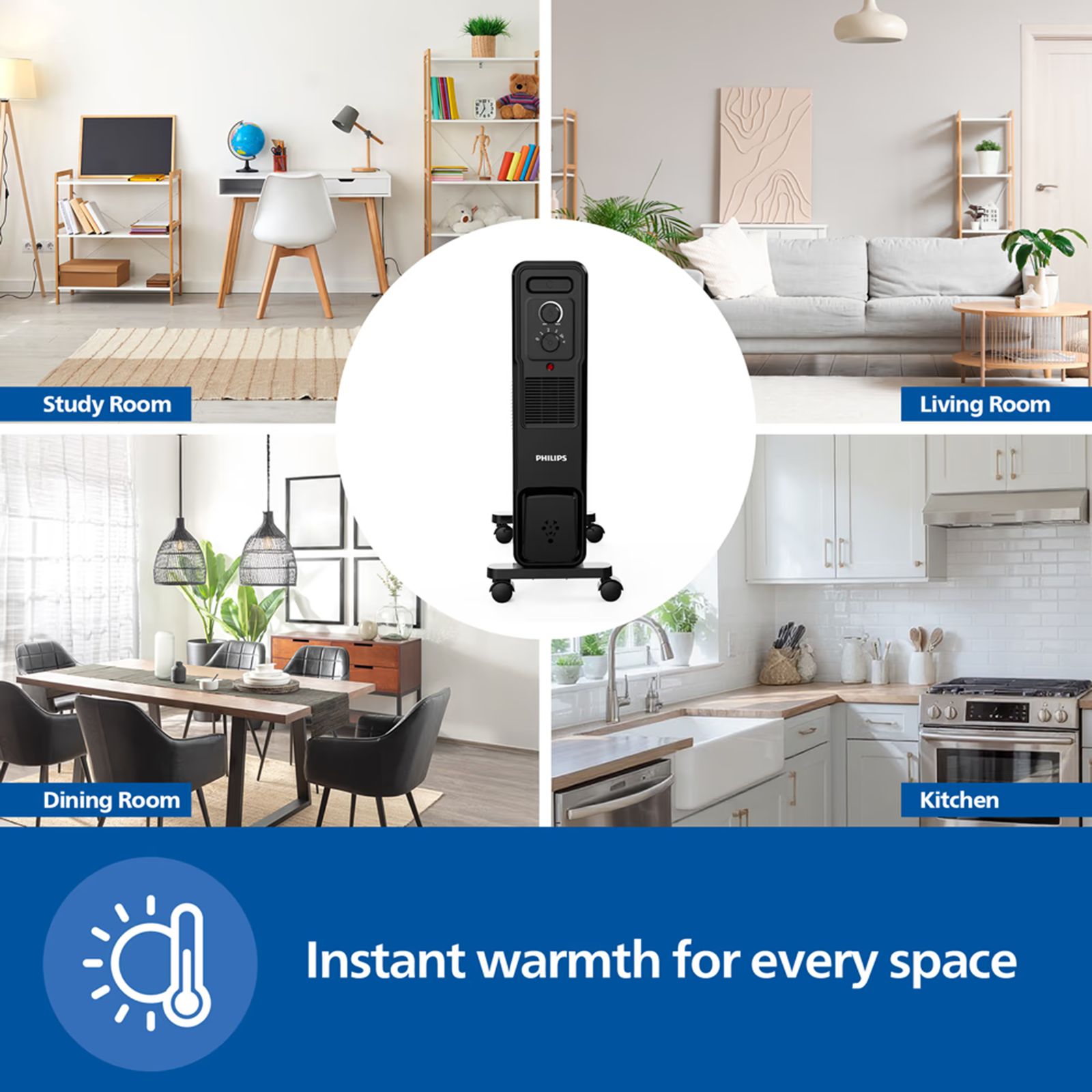 Philips CX301301 2900 W Oil Filled Radiator Room Heater with 13 Fins (5 Heating Modes, Black)_7