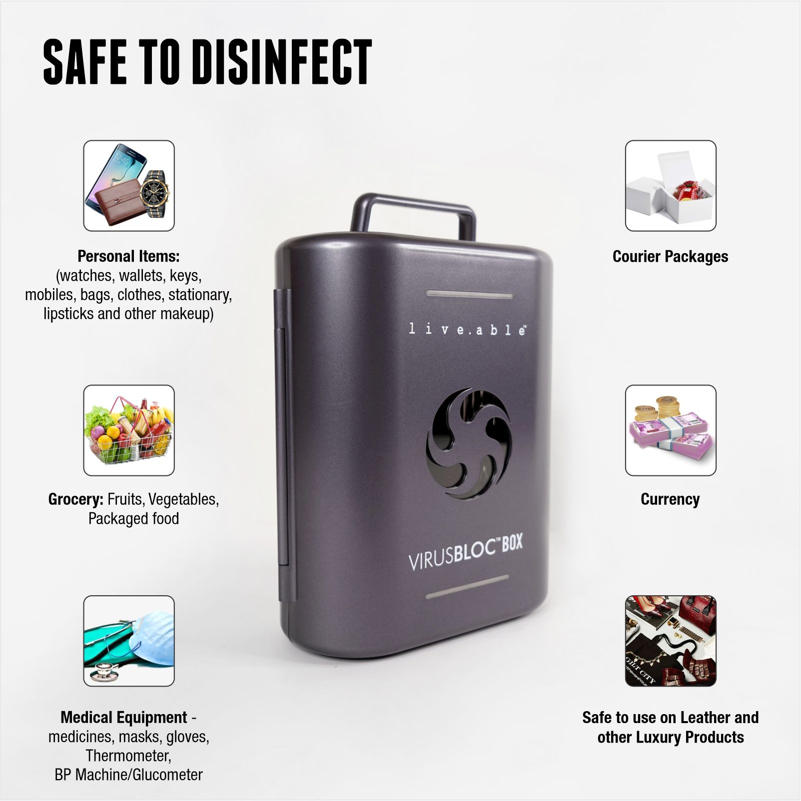 Liveable Virusbloc UVC Box  (90 Seconds Disinfection Time, VBUVC002, Black)_9