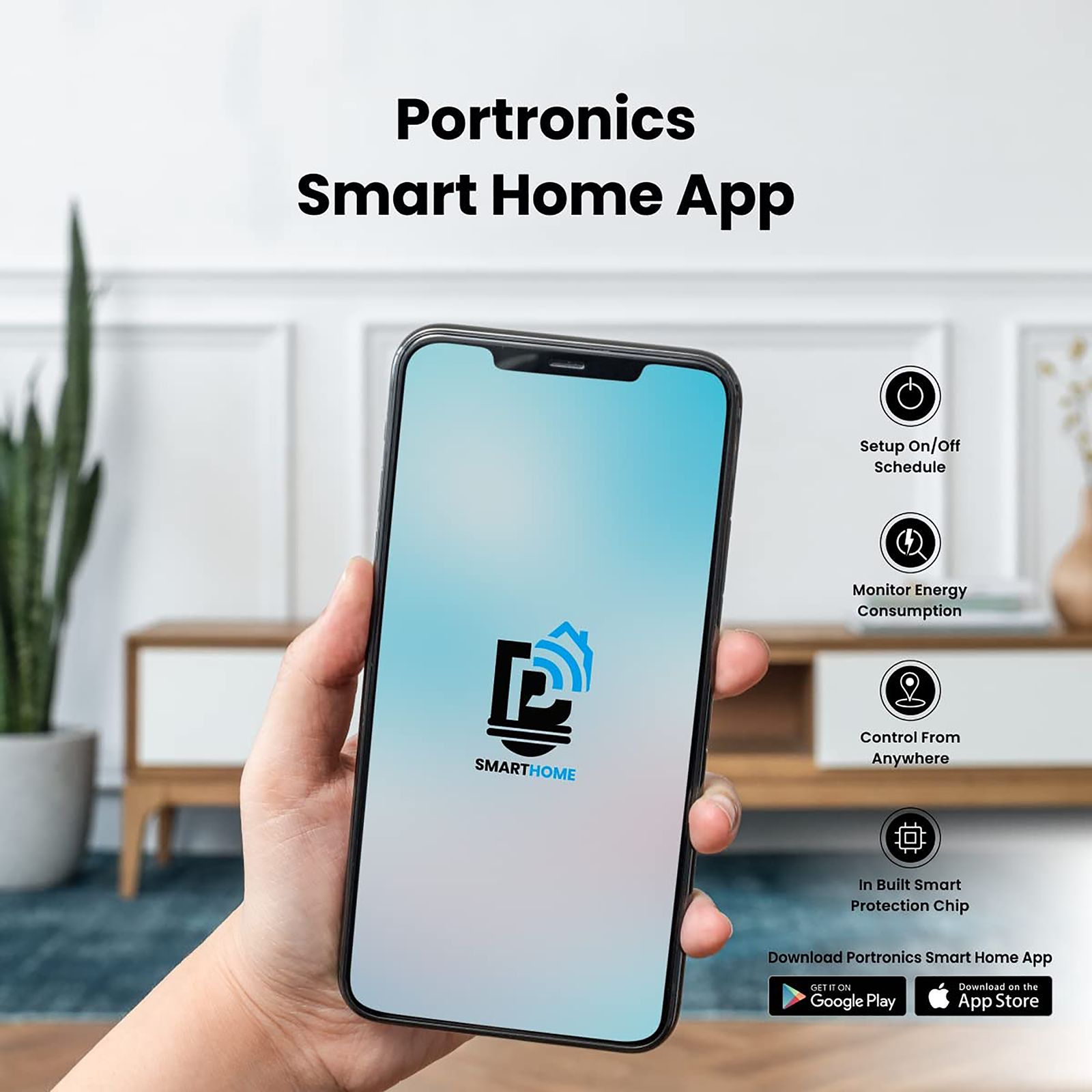 PORTRONICS Splug 16 Alexa and Google Assistant Supported Smart Plug For Home Appliances (Fire-Resistant, POR 1475, White)_6
