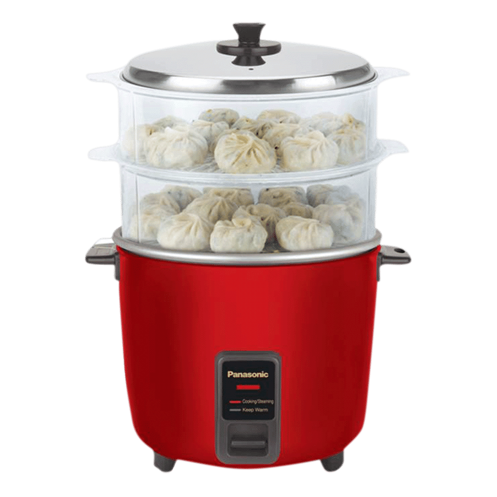 Panasonic Warmer Series 1 Litre Electric Rice Cooker with Steamer Function (Metallic Burgundy) Panasonic Warmer Series 1 Litre Electric Rice Cooker with Steamer Function (Metallic Burgundy)_1