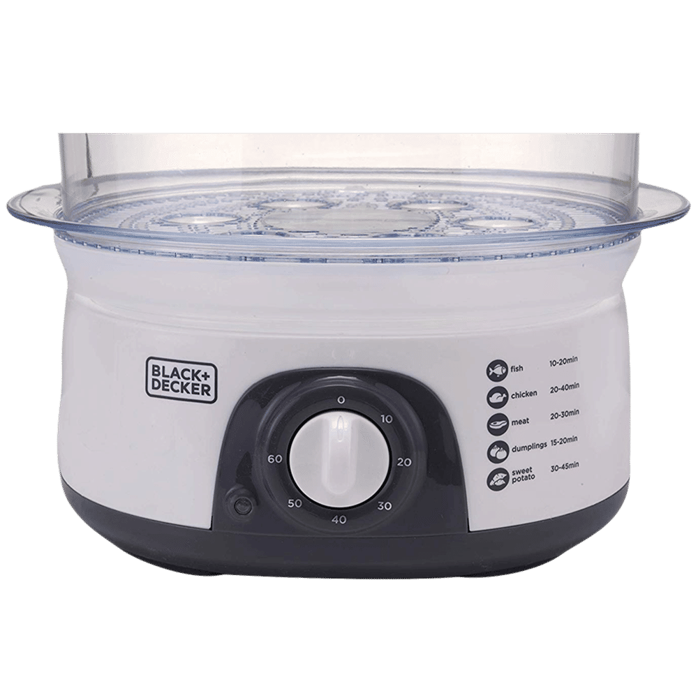 BLACK+DECKER BXFS7751IN 10 Litre Electric 3 Tier Food Steamer with Stackable Steaming Bowls (White)_5