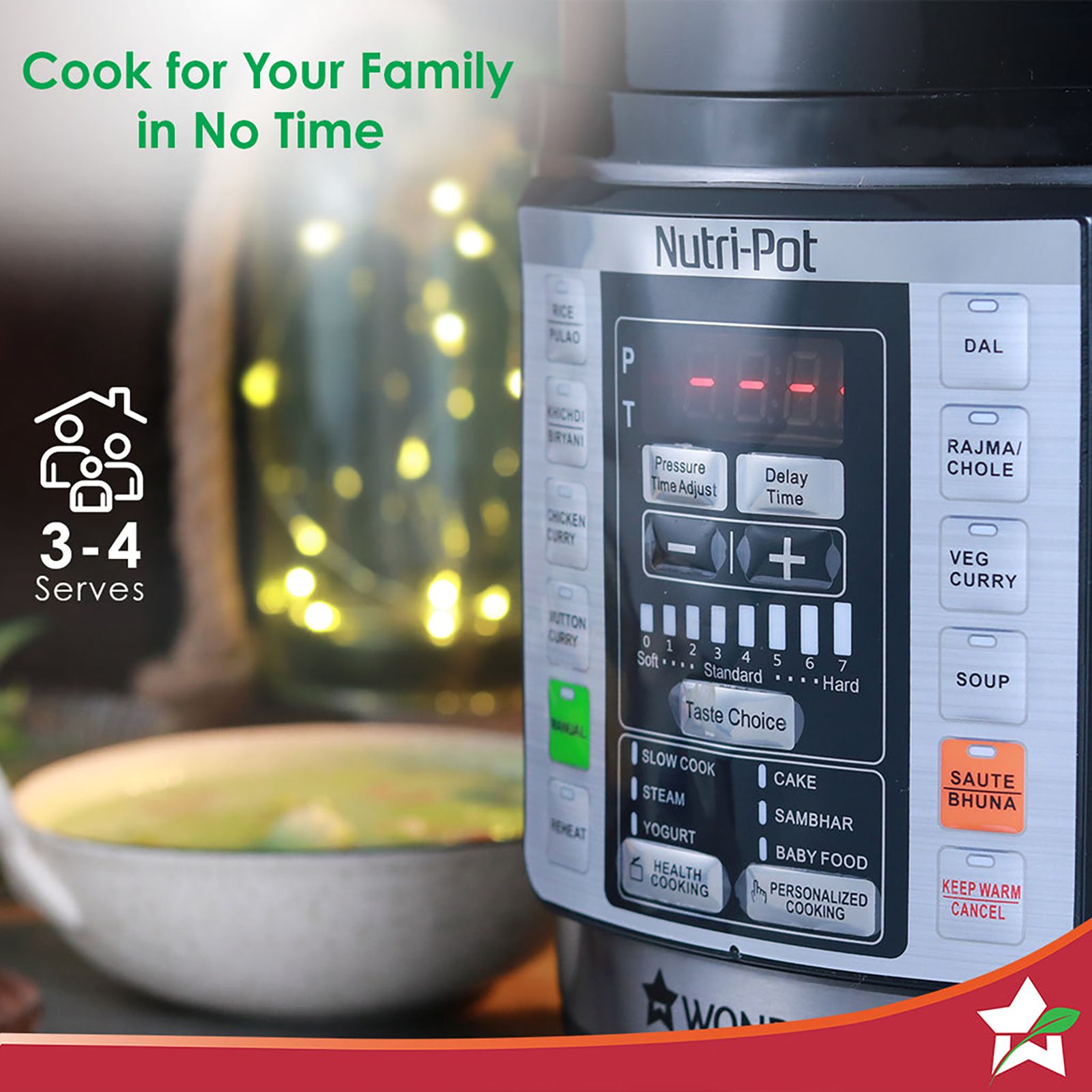 WONDERCHEF Nutri-Pot 6 Litre Electric Pressure Cooker with 7-in-1 Functions (Silver) WONDERCHEF Nutri-Pot 6 Litre Electric Pressure Cooker with 7-in-1 Functions (Silver)_12