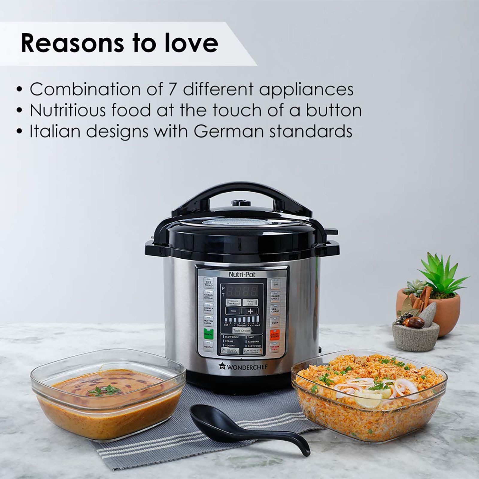 WONDERCHEF Nutri-Pot 6 Litre Electric Pressure Cooker with 7-in-1 Functions (Silver) WONDERCHEF Nutri-Pot 6 Litre Electric Pressure Cooker with 7-in-1 Functions (Silver)_14