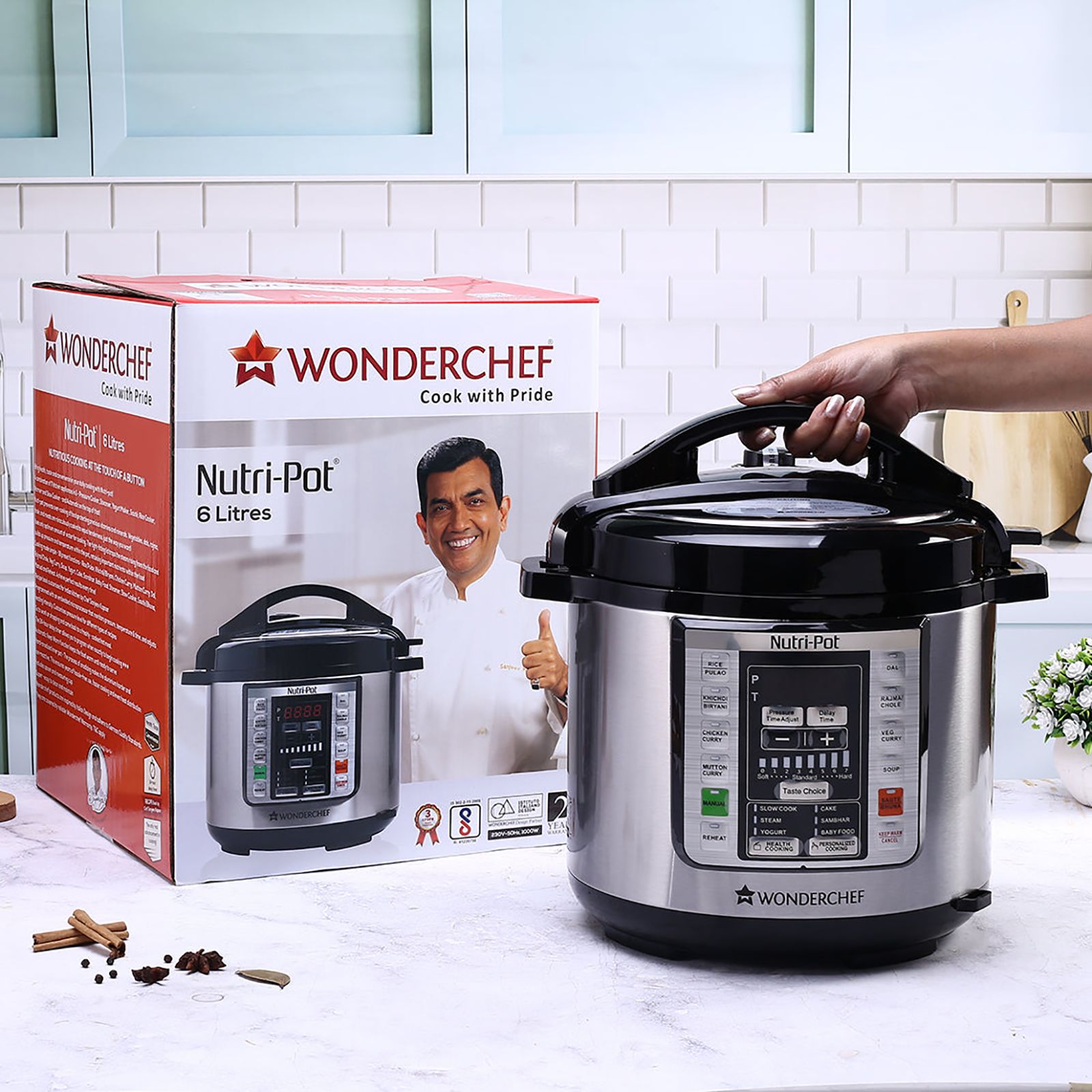 WONDERCHEF Nutri-Pot 6 Litre Electric Pressure Cooker with 7-in-1 Functions (Silver) WONDERCHEF Nutri-Pot 6 Litre Electric Pressure Cooker with 7-in-1 Functions (Silver)_16