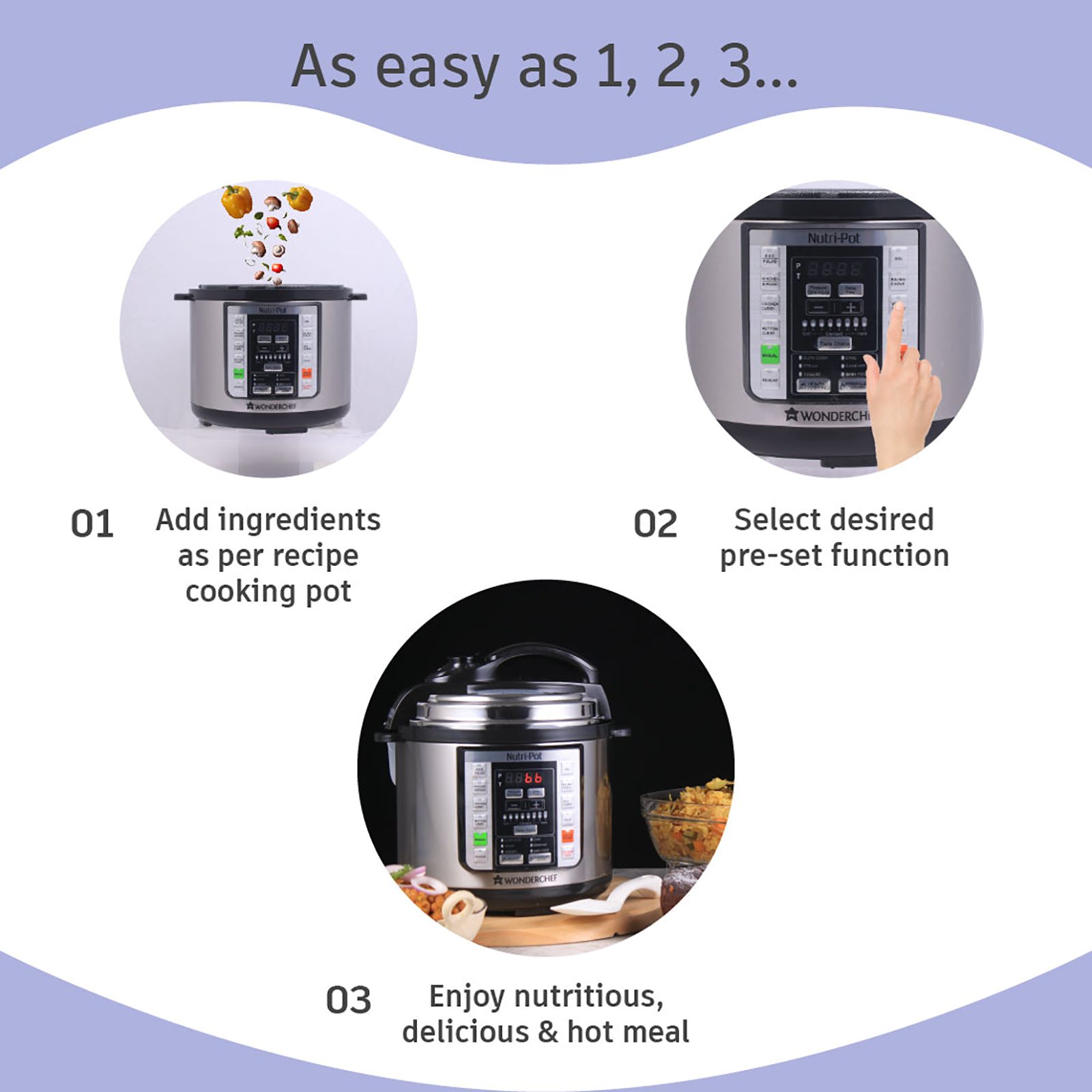 WONDERCHEF Nutri-Pot 6 Litre Electric Pressure Cooker with 7-in-1 Functions (Silver) WONDERCHEF Nutri-Pot 6 Litre Electric Pressure Cooker with 7-in-1 Functions (Silver)_18