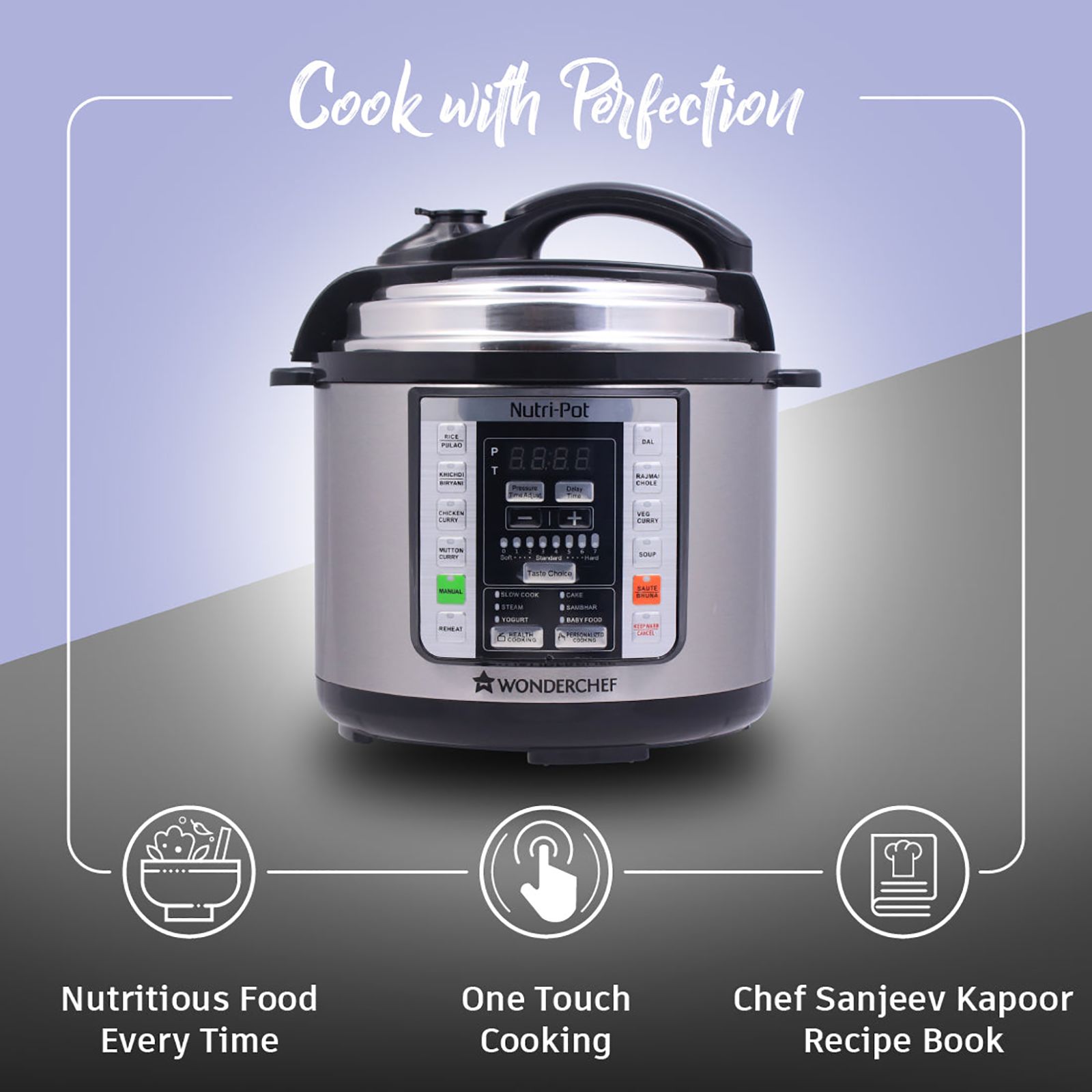 WONDERCHEF Nutri-Pot 6 Litre Electric Pressure Cooker with 7-in-1 Functions (Silver) WONDERCHEF Nutri-Pot 6 Litre Electric Pressure Cooker with 7-in-1 Functions (Silver)_20