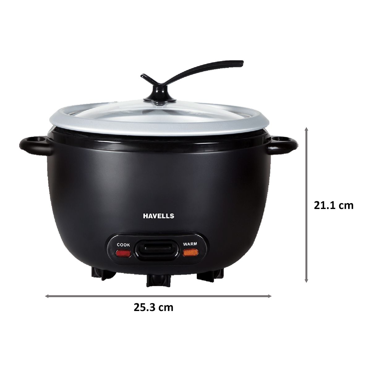 Havells X Press 1 Litre 400 Watt Rice Cooker (GHCRCCXK040, Black)_2
