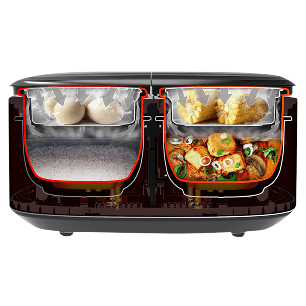 SHARP 5 Litre Electric Twin Cooker with Touch Control Operations (Silver) SHARP 5 Litre Electric Twin Cooker with Touch Control Operations (Silver)_8