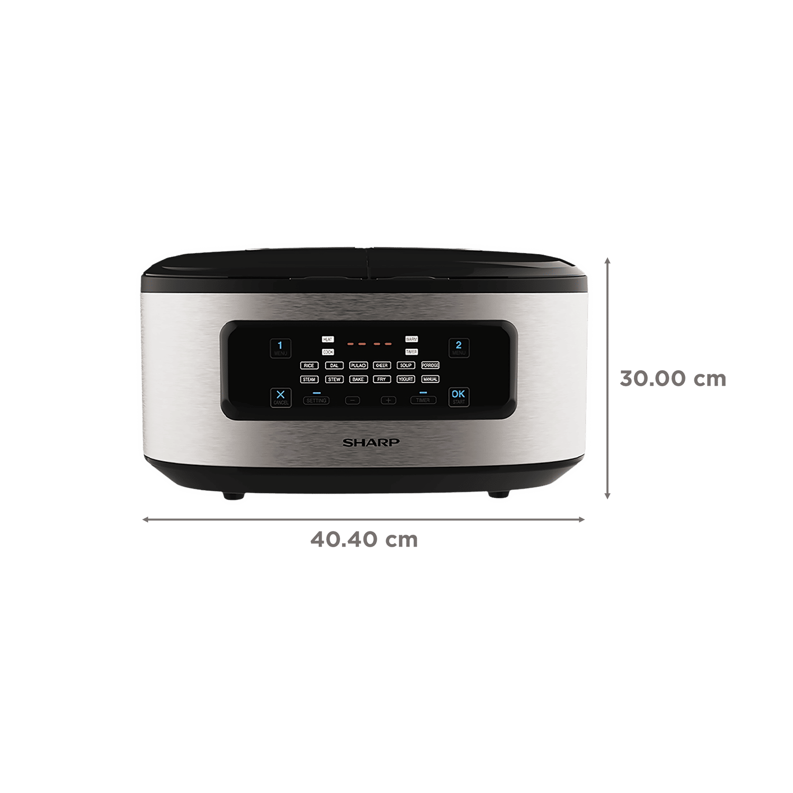 SHARP 5 Litre Electric Twin Cooker with Touch Control Operations (Silver) SHARP 5 Litre Electric Twin Cooker with Touch Control Operations (Silver)_2