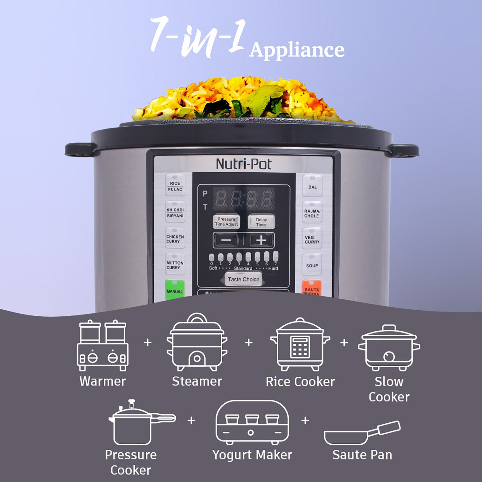 WONDERCHEF Nutri-Pot 3 Litre Electric Pressure Cooker with One Touch Operation (Silver) WONDERCHEF Nutri-Pot 3 Litre Electric Pressure Cooker with One Touch Operation (Silver)_8
