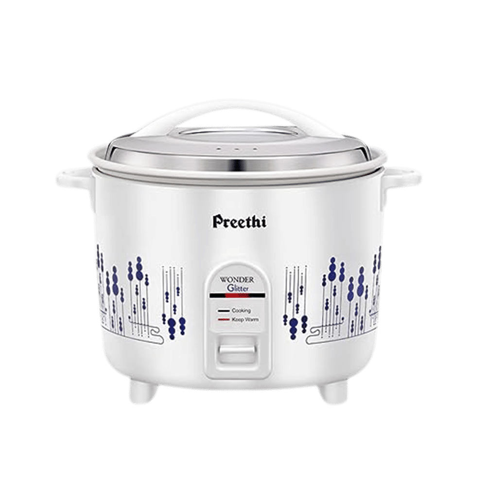 Preethi Glitter 2.2 Litre Electric Rice Cooker with Rust Proof Body (White) Preethi Glitter 2.2 Litre Electric Rice Cooker with Rust Proof Body (White)_1