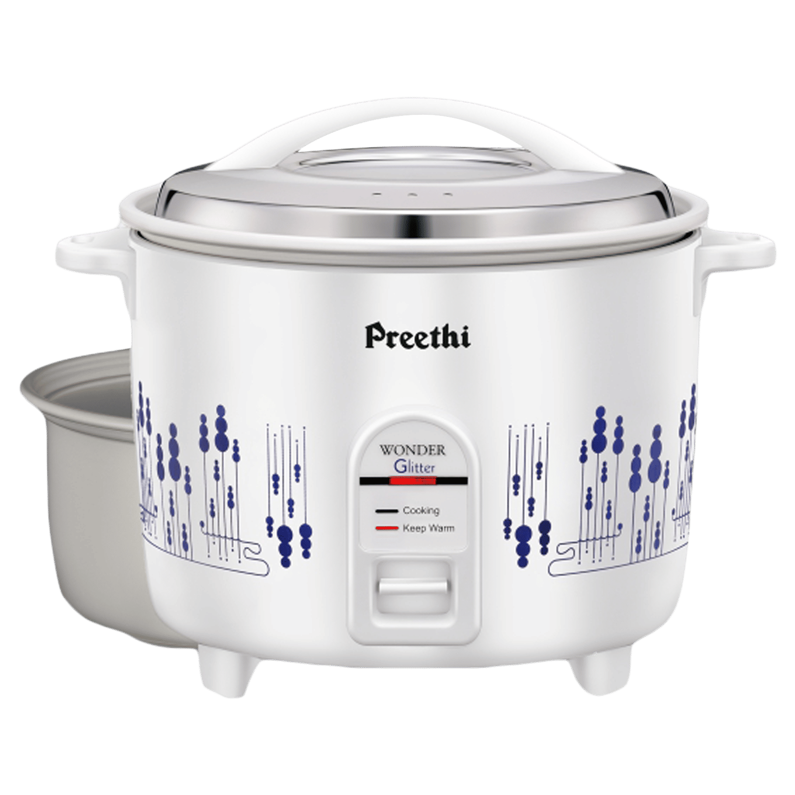 Preethi Glitter 2.2 Litre Electric Rice Cooker with Rust Proof Body (White) Preethi Glitter 2.2 Litre Electric Rice Cooker with Rust Proof Body (White)_4